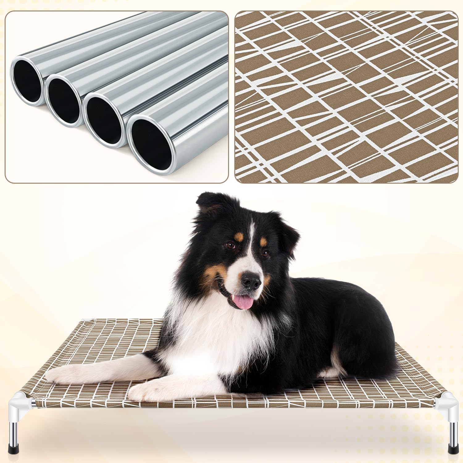 Dopliv Elevated Dog Bed - Raised Pet Cot for Large Dogs, Portable Indoor & Outdoor Dog cot Bed, Soft and Comfortable, Pet Bed fo