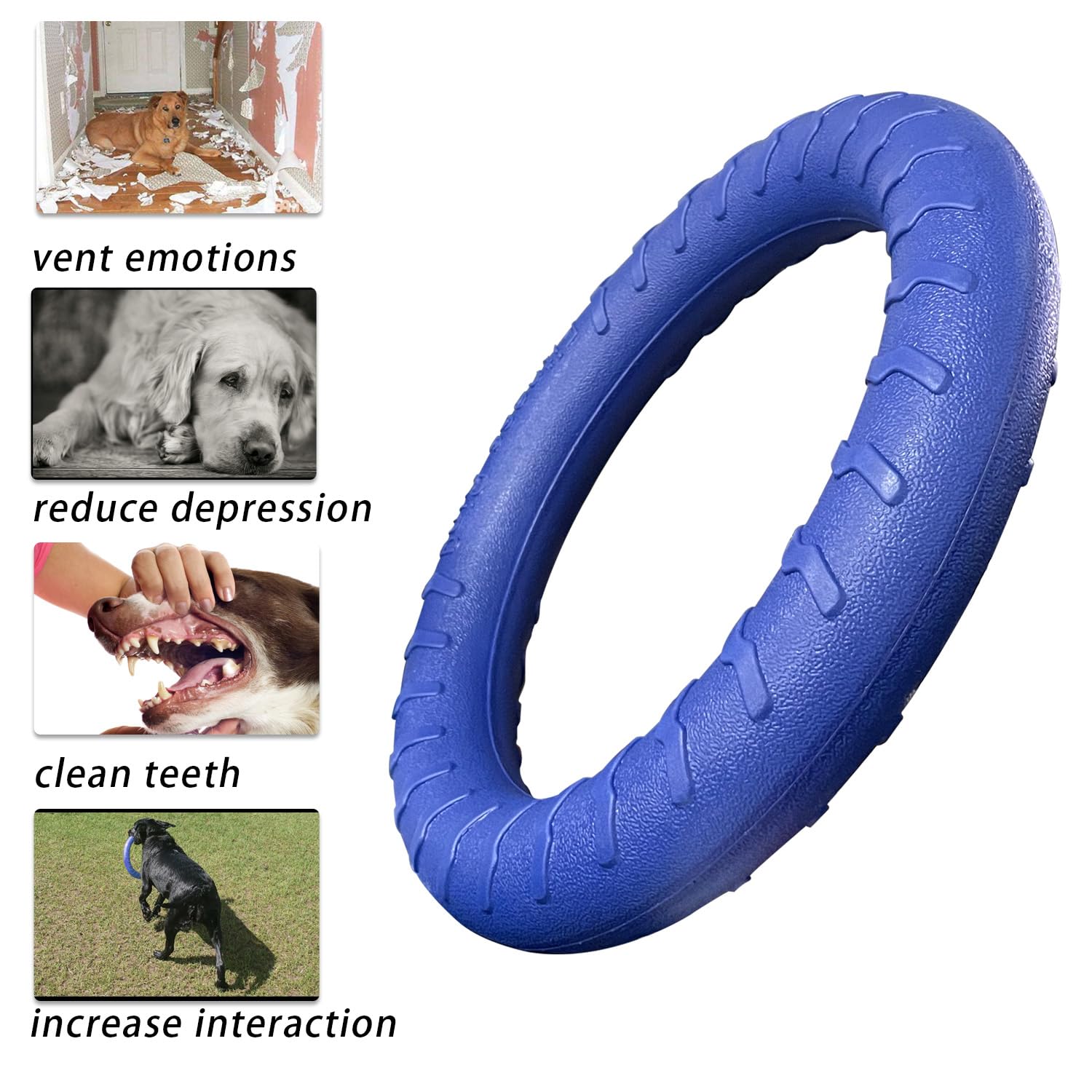 Dlder Blue Indestructible Dog Toys For Aggressive Chewers Flying Discs For Medium/Large Breeds Dog Training Ring,