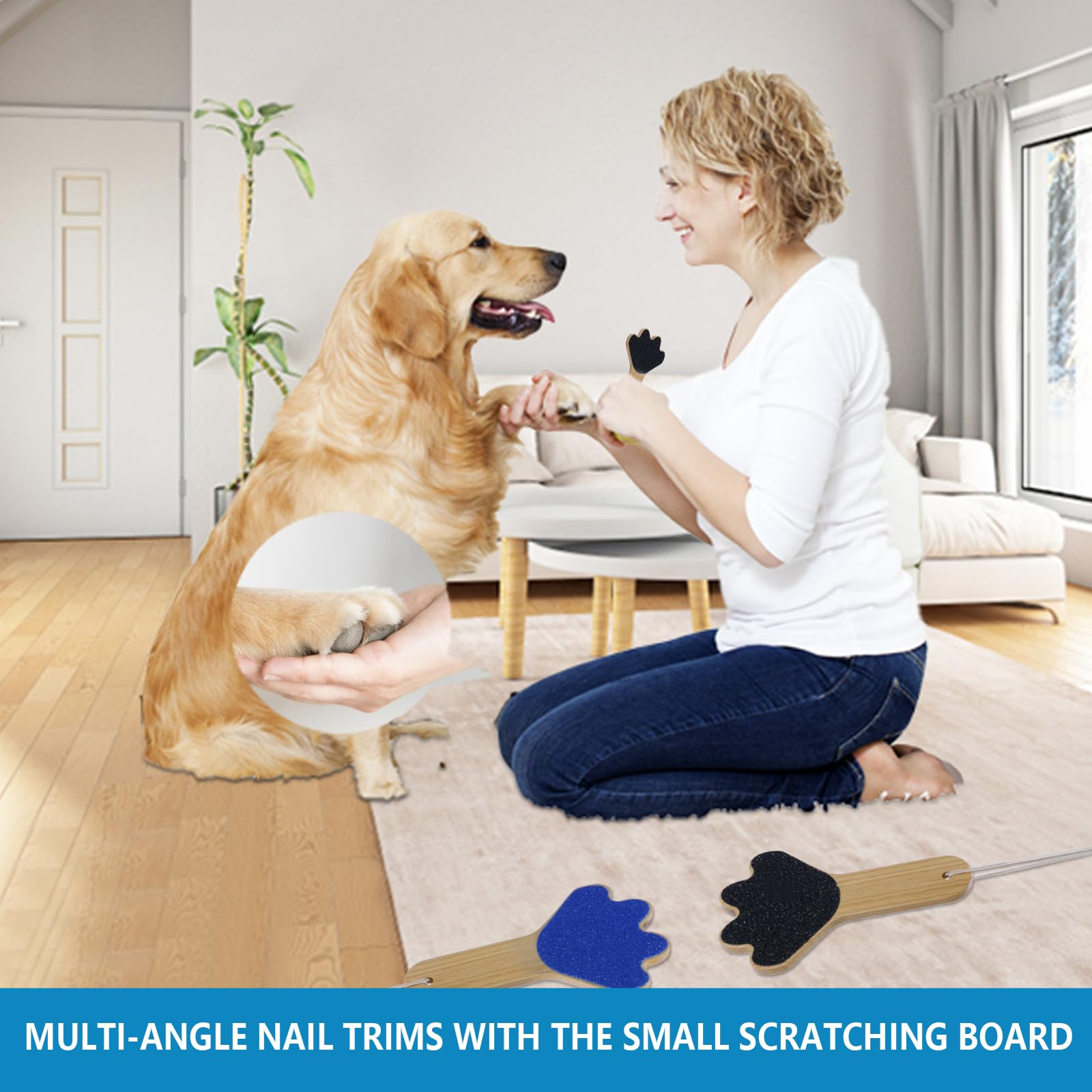 FL Falatier Dog Scratch Board Dog Scratching Pad Multi-Functional Trimming Tool Alternative to Dog Nail Clippers and Dog Nail Gr