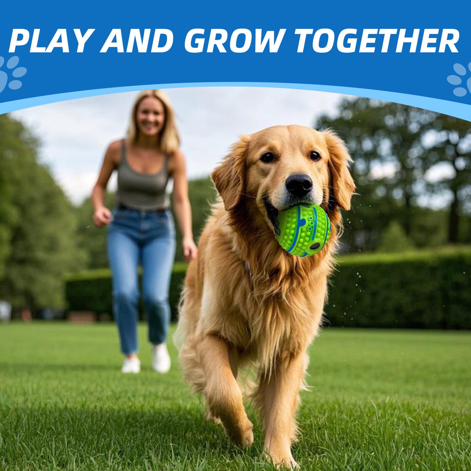SHAKE AND LAUGH Spiky Interactive Dog Toys Ball - XS 2.75 in, Gibbering Sound, PVC, Straight Color, Model JQ001