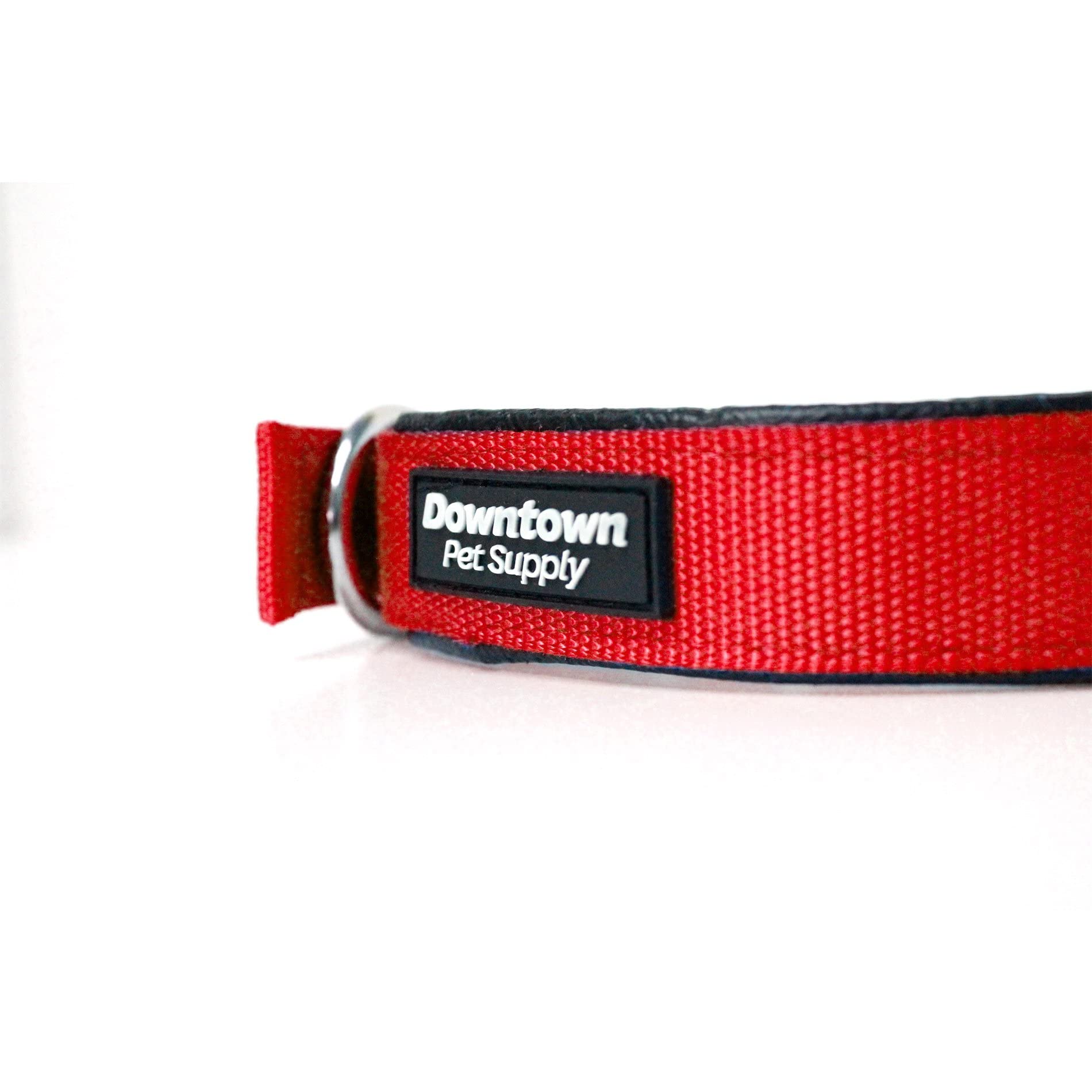 Downtown Pet Supply Deluxe Padded Adjustable Dog Collar - Metal Buckle & D-Ring - Machine Washable & Water Resistant - Red - Xl