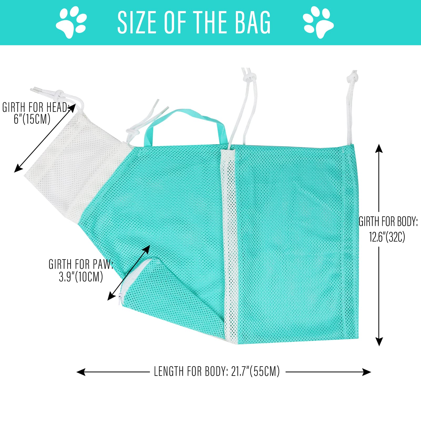 2 Pieces Cat Bathing Bag Cat Shower Net Bag, Anti-Bite Anti-Scratch Adjustable Breathable Mesh Grooming Carrier Bag For Pets, Bathing, Nail Trimming, Feeding Medicine, Ear Clean (Gray-Blue)