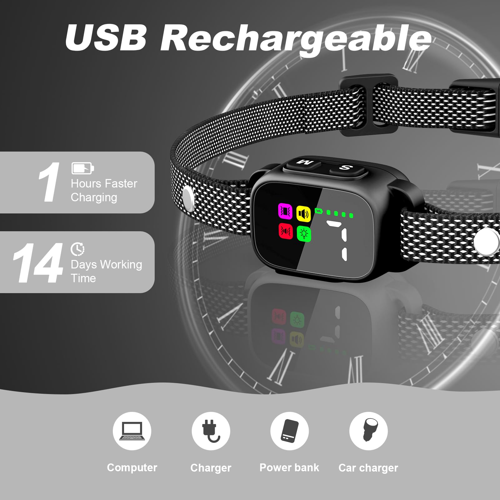 Dog Bark Collar 2 Pack, Smart No Bark Collar, Safe & Humane No Shock Barking Collar, Automatic Stop Bark Collar With Adjustable