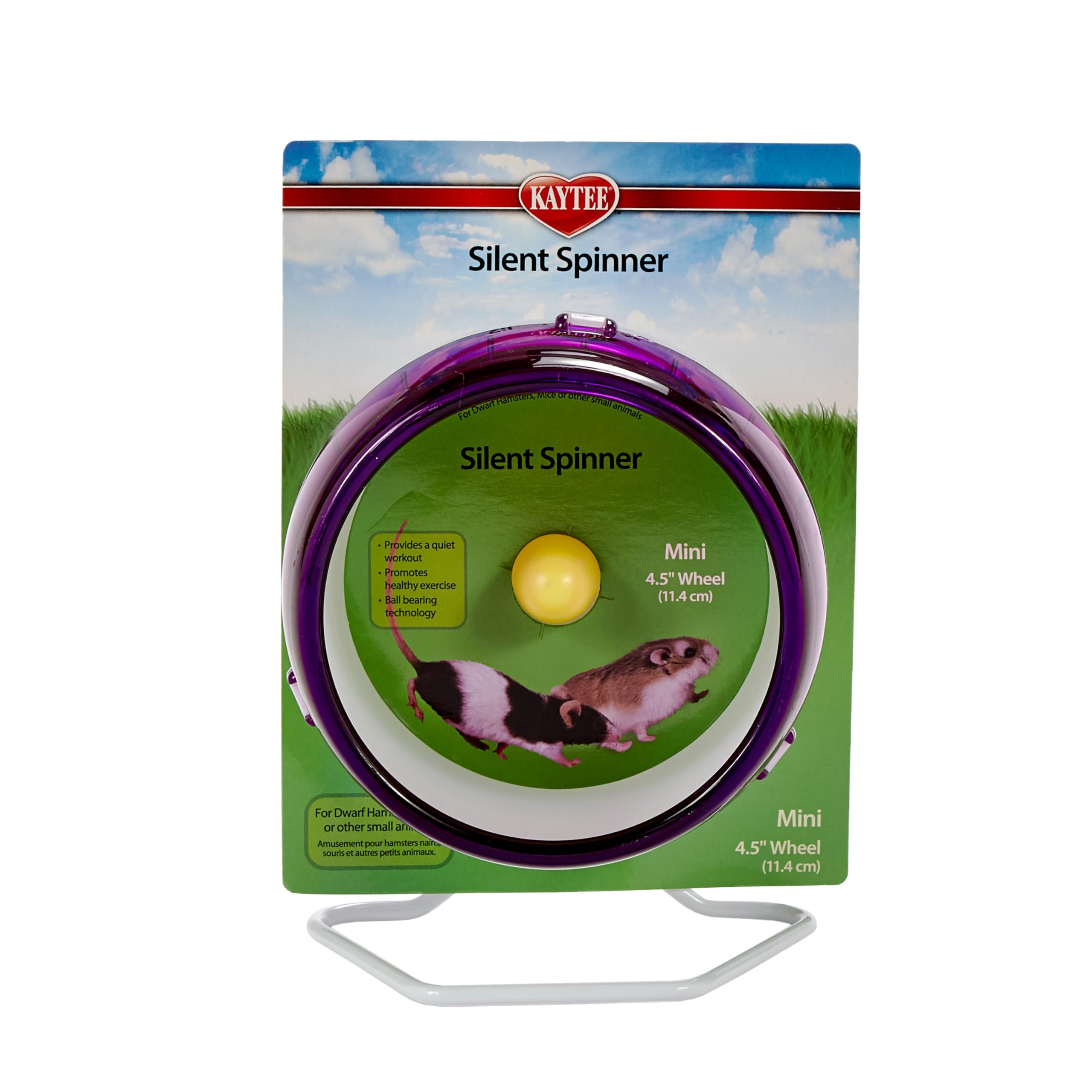 Kaytee Silent Spinner Wheel For Pet Mice and Dwarf Hamsters, Mini 4.5 Inch