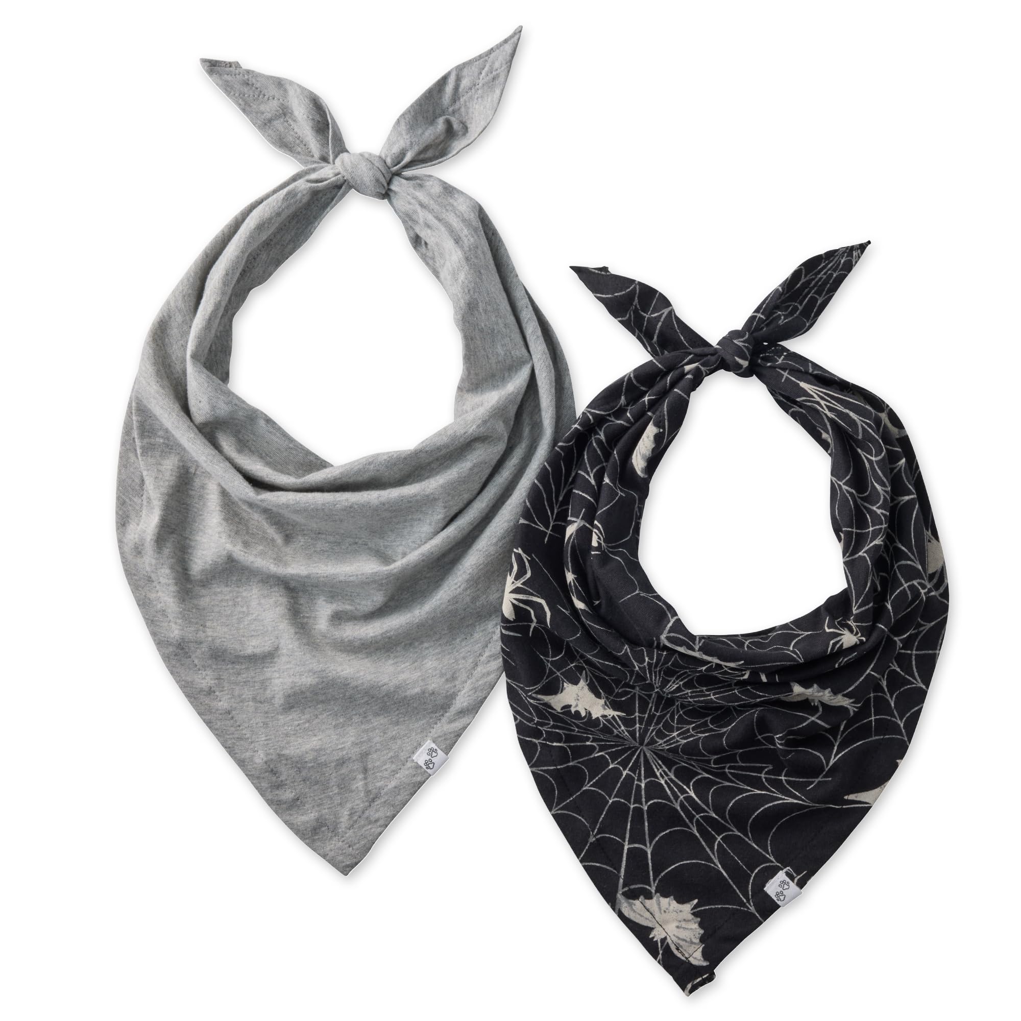 Pet Passion Multipack 100% Organic Cotton Pet Bandanas For Small, Medium And Large Dogs, Batty Black, Medium/Large