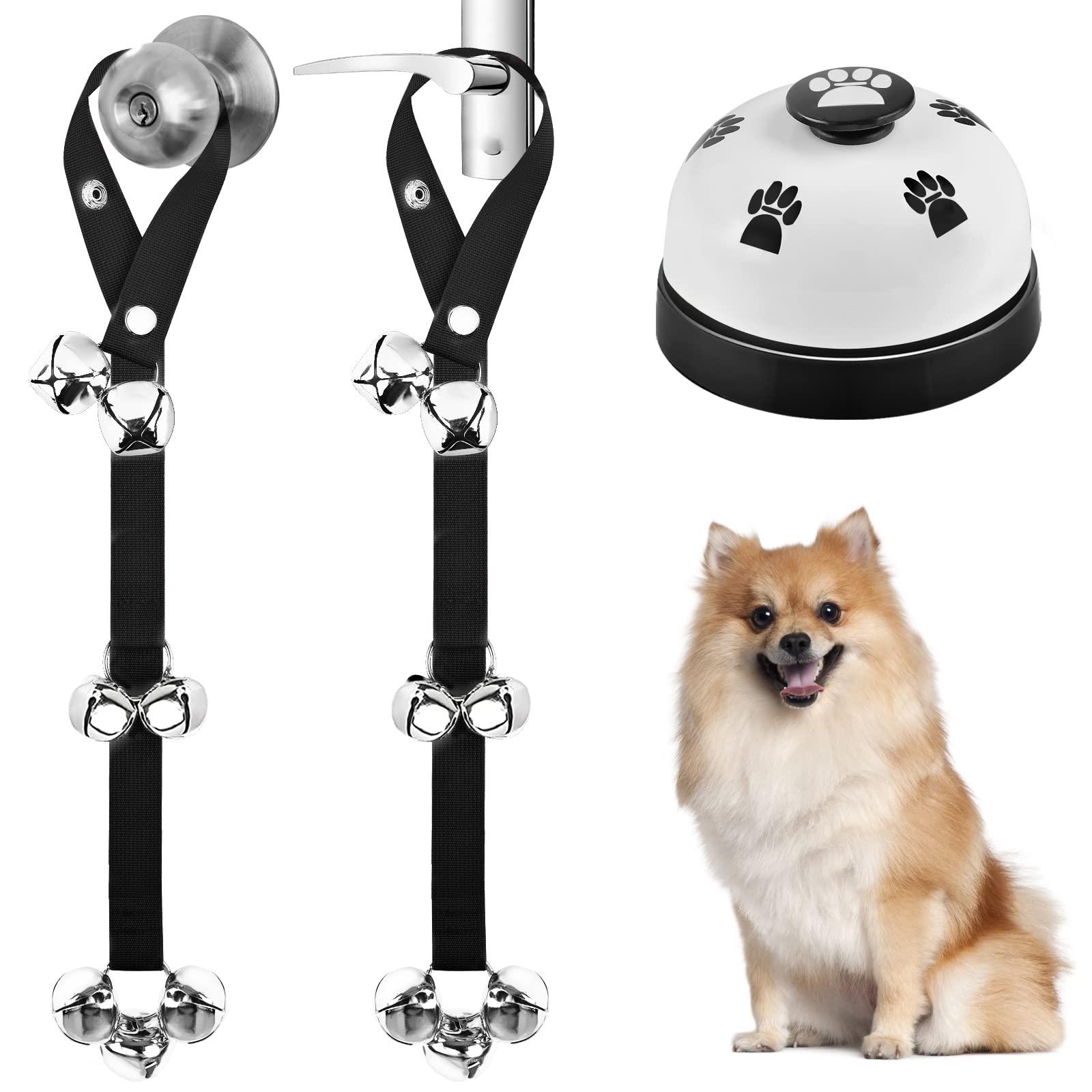 Jimejv 3 Pack Dog Doorbells, Pet Training Bells For Go Outside Potty Training And Communication Device Large Loud Dog Bell Cat P