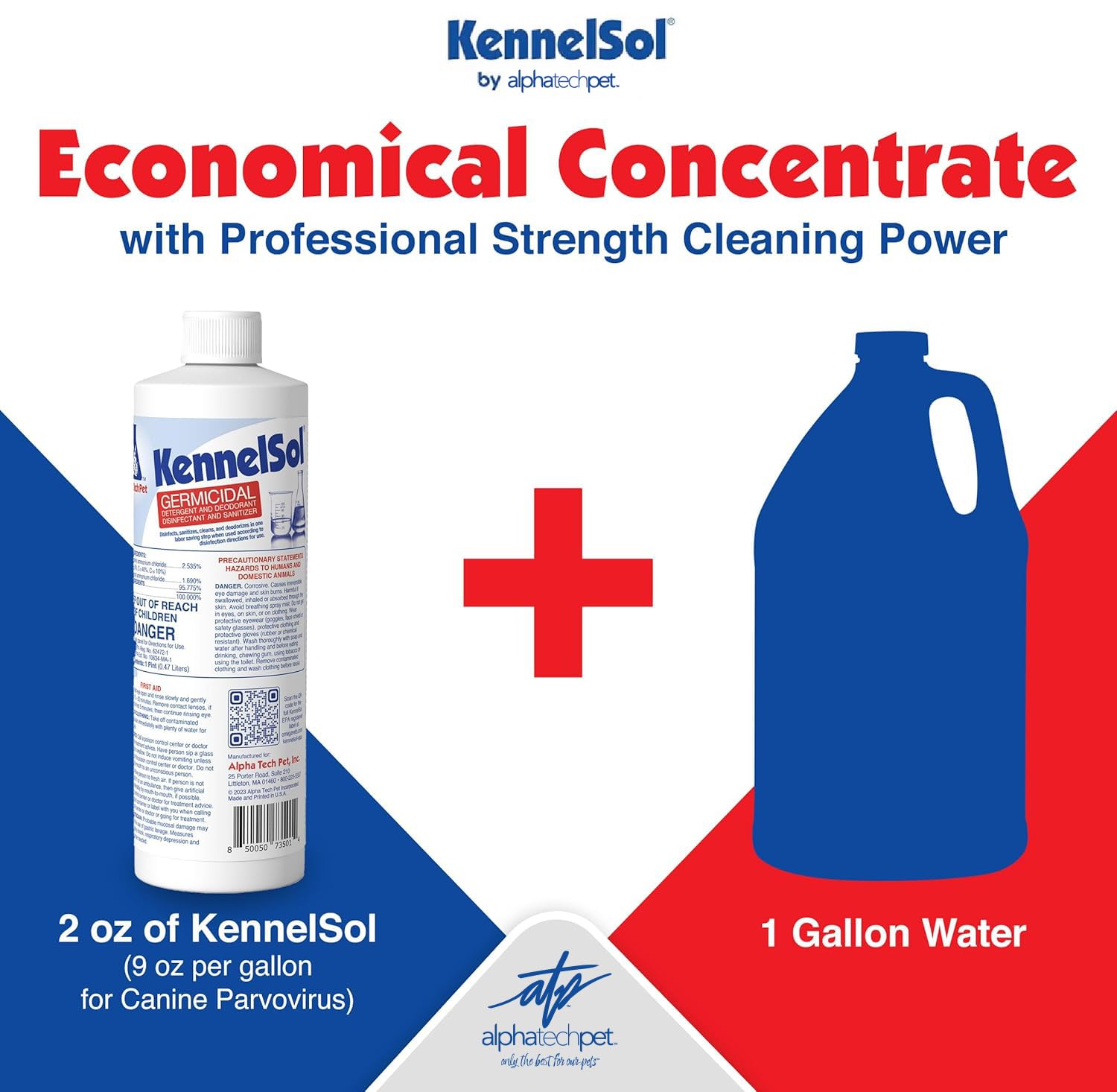 Atp 1-Step Kennel Cleaner - Epa Registered Liquid Concentrate Disinfectant And Deodorizer, Effective Against Bacteria And Viruse