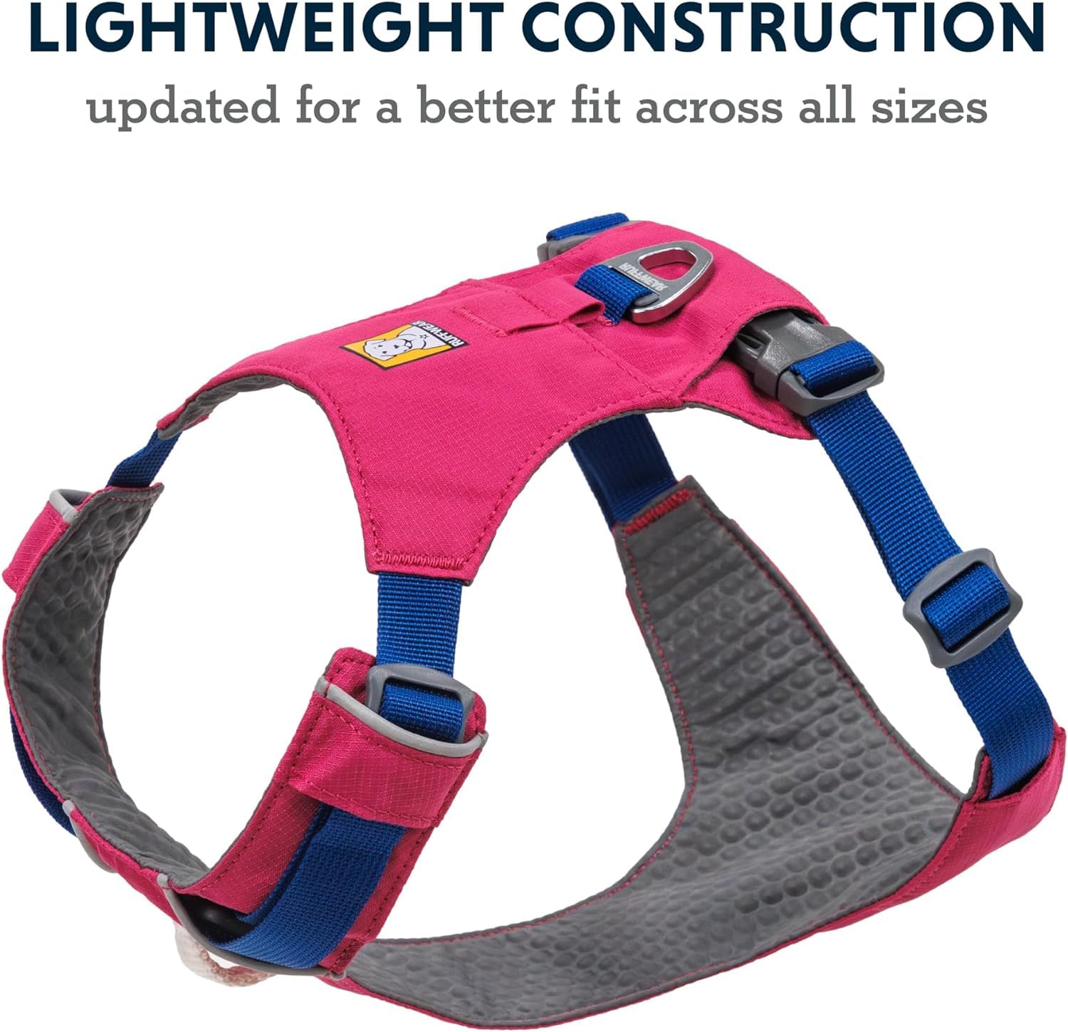 Ruffwear, Hi & Light, Everyday Lightweight Dog Harness, Trail Running, Walking, Hiking, All-Day Wear, Alpenglow Pink, Xxx-Small