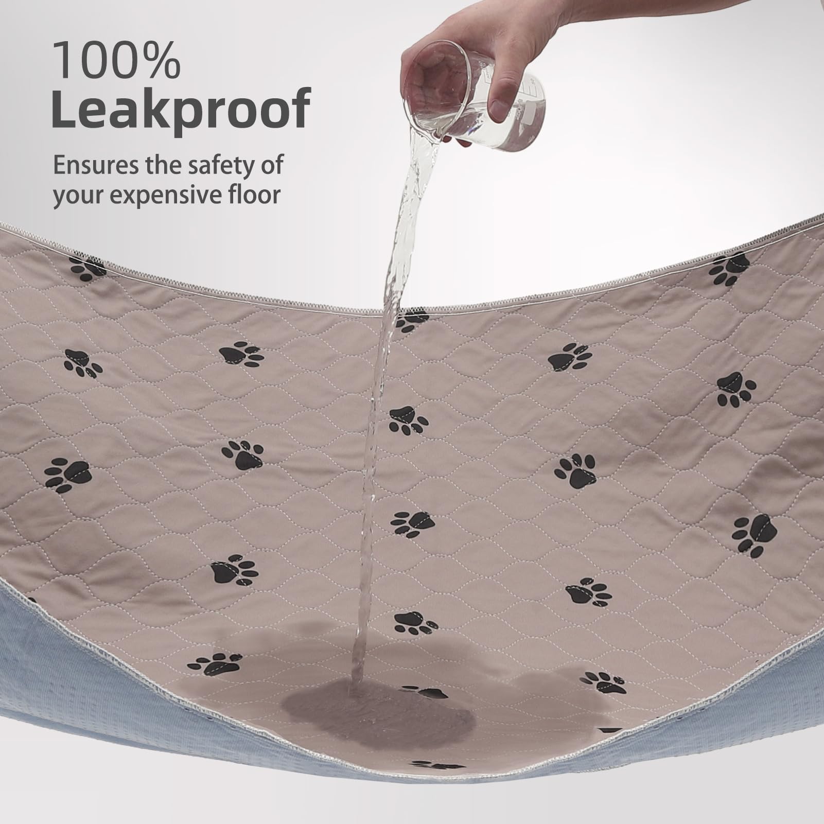 PUPTECK Washable Pee Pads for Dogs - 2 Pack 34  x 36  Waterproof Reusable Puppy Potty Training Pads Whelping Mat - Fast Absorpti