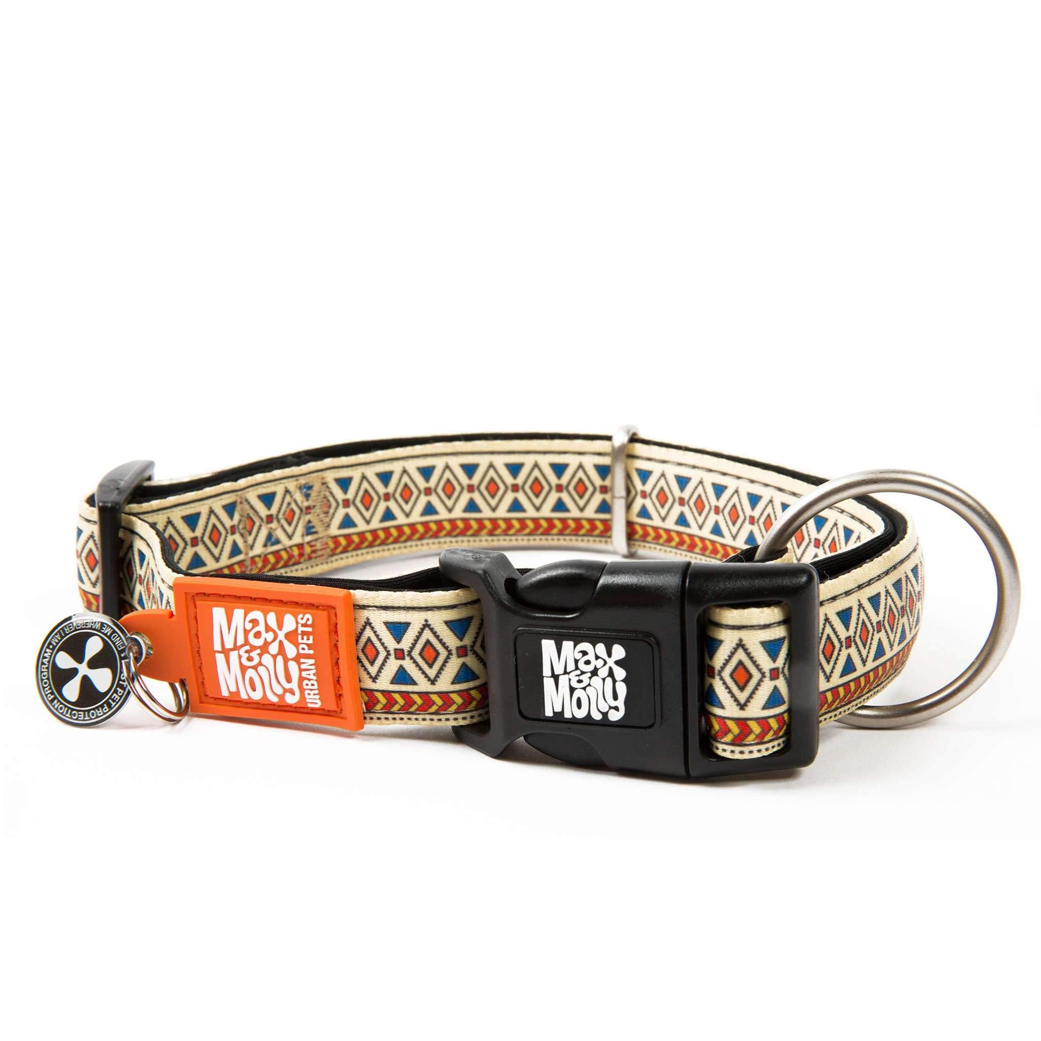 Max & Molly Smart ID Dog Collar with Gotcha! QR Safety Tag and Custom Pet Profile, Soft Padded Neoprene, Waterproof,Mosaic XS
