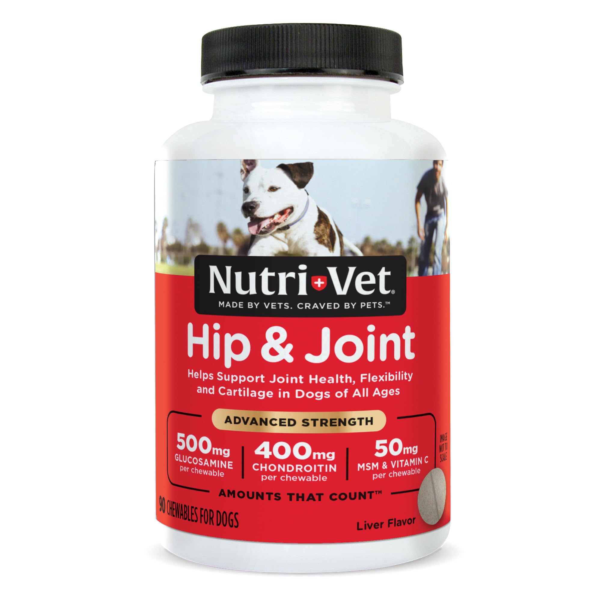 Nutri-Vet Hip & Joint Chewable Dog Supplements - Formulated with Glucosamine & Chondroitin for Dogs - 90 Count