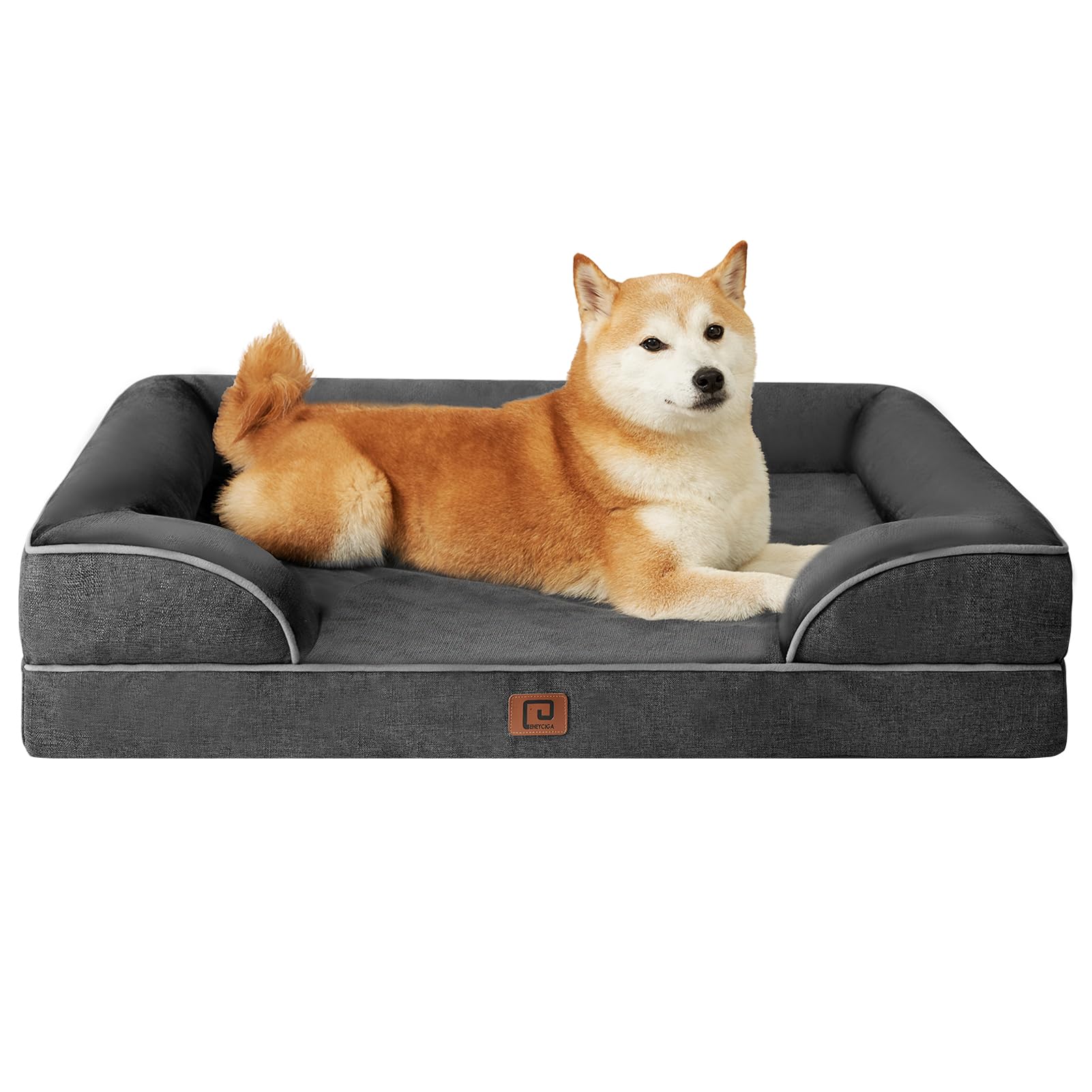 Eheyciga Orthopedic Dog Beds For Large Dogs, Waterproof Memory Foam Large Dog Bed With Sides, Non-Slip Bottom And Egg-Crate Foam