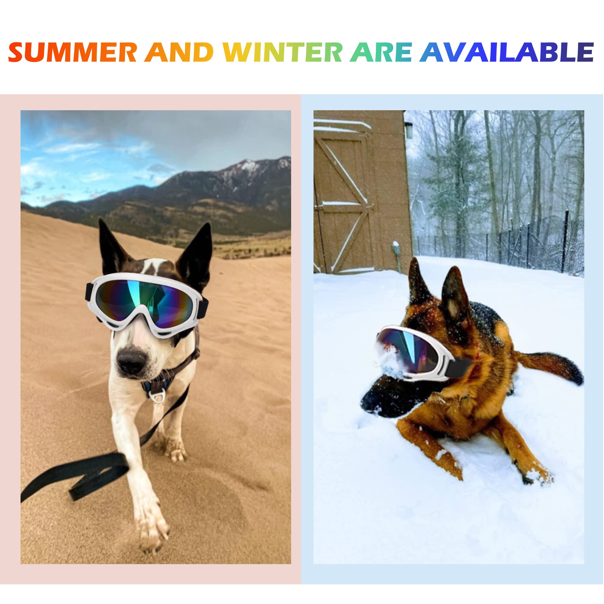 Large Dog Sunglasses With Adjustable Strap Uv Protection, Windproof Puppy Eyewear, Suitable For Medium-Large Pets, Eyes Protecti