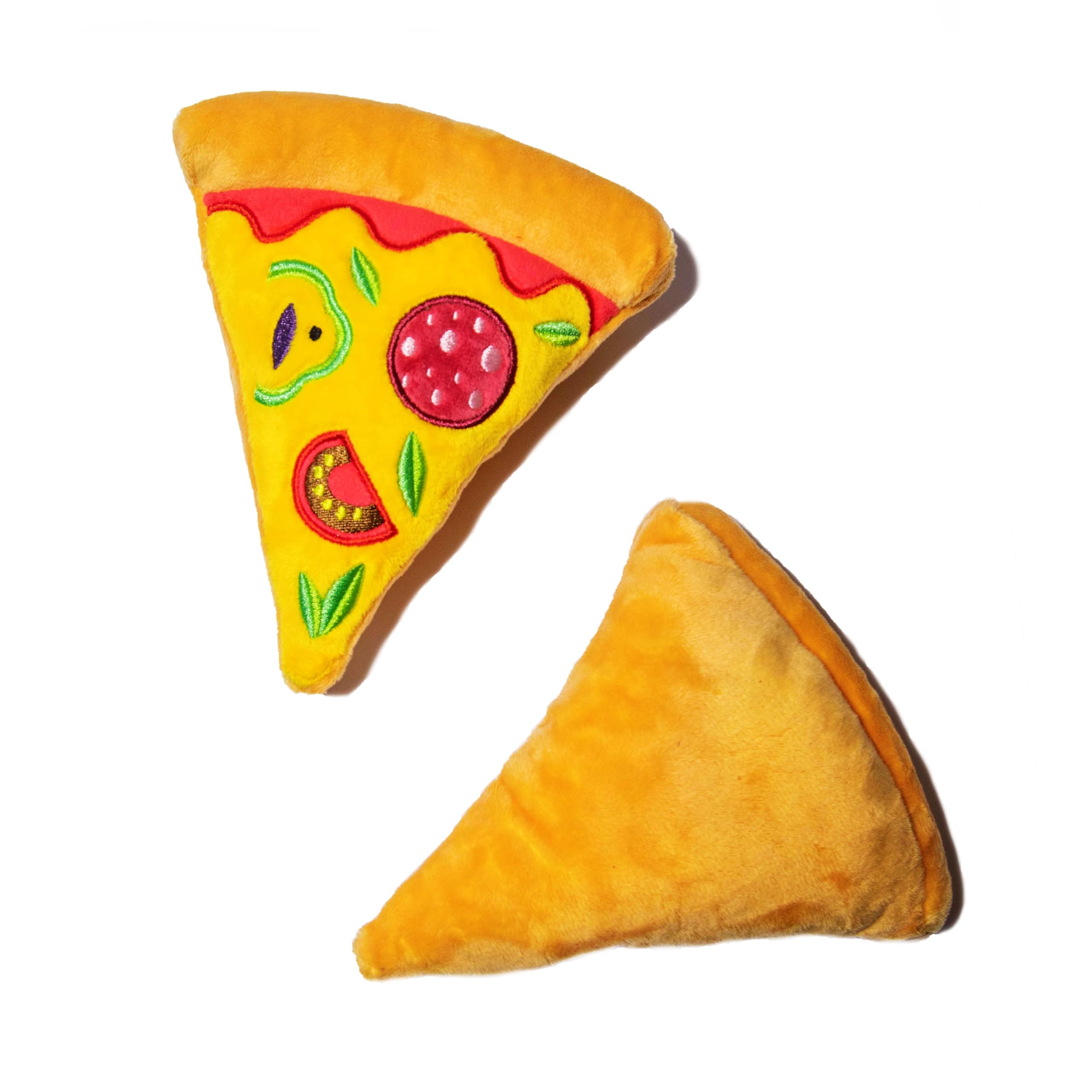 Glow Pups Pizza Dog Toy Unique Pizza Slice Design, Squeaky For Added Engagement, Easy To Clean For Convenience, Mental Stimulati