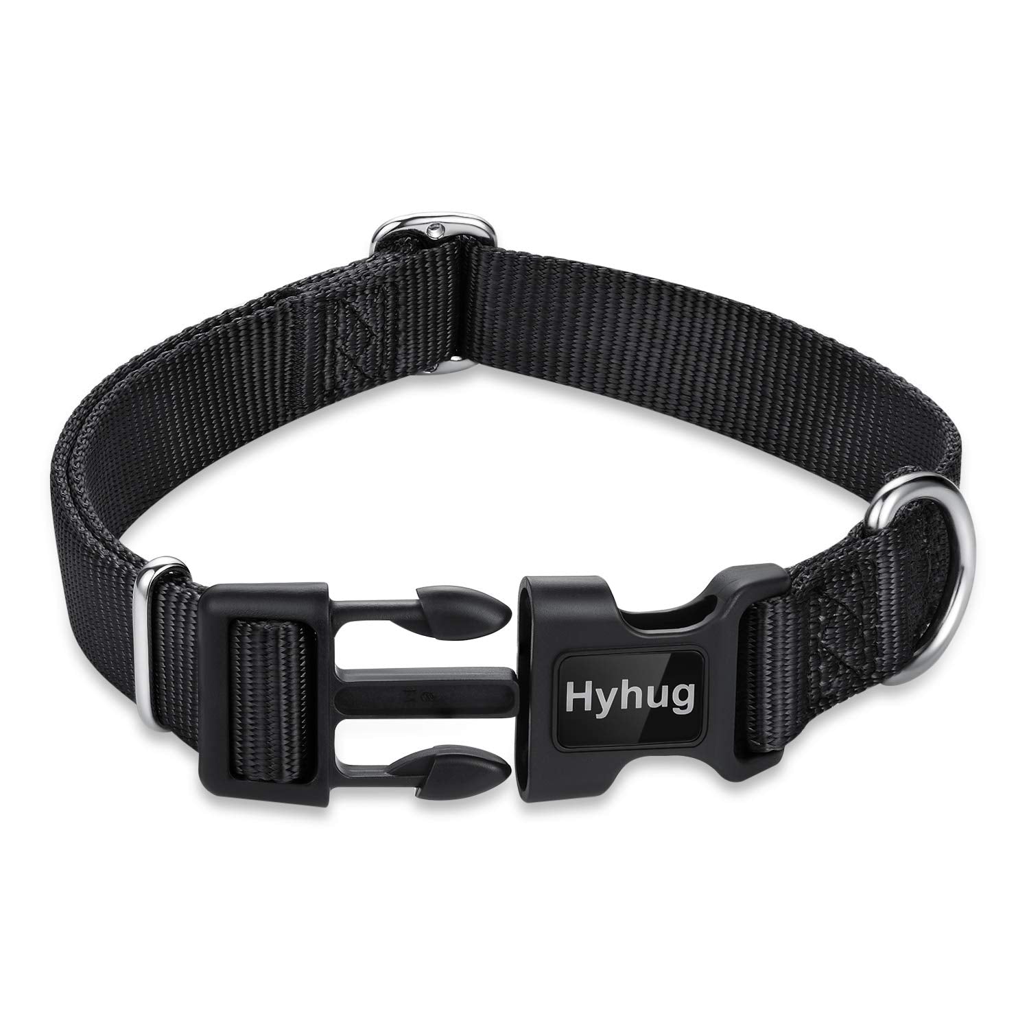 Hyhug Puppy Collar with Quick Release Buckle, Nylon Adjustable Durable Cute Dog Collar for Small Dogs, Male and Female(Small, Bl