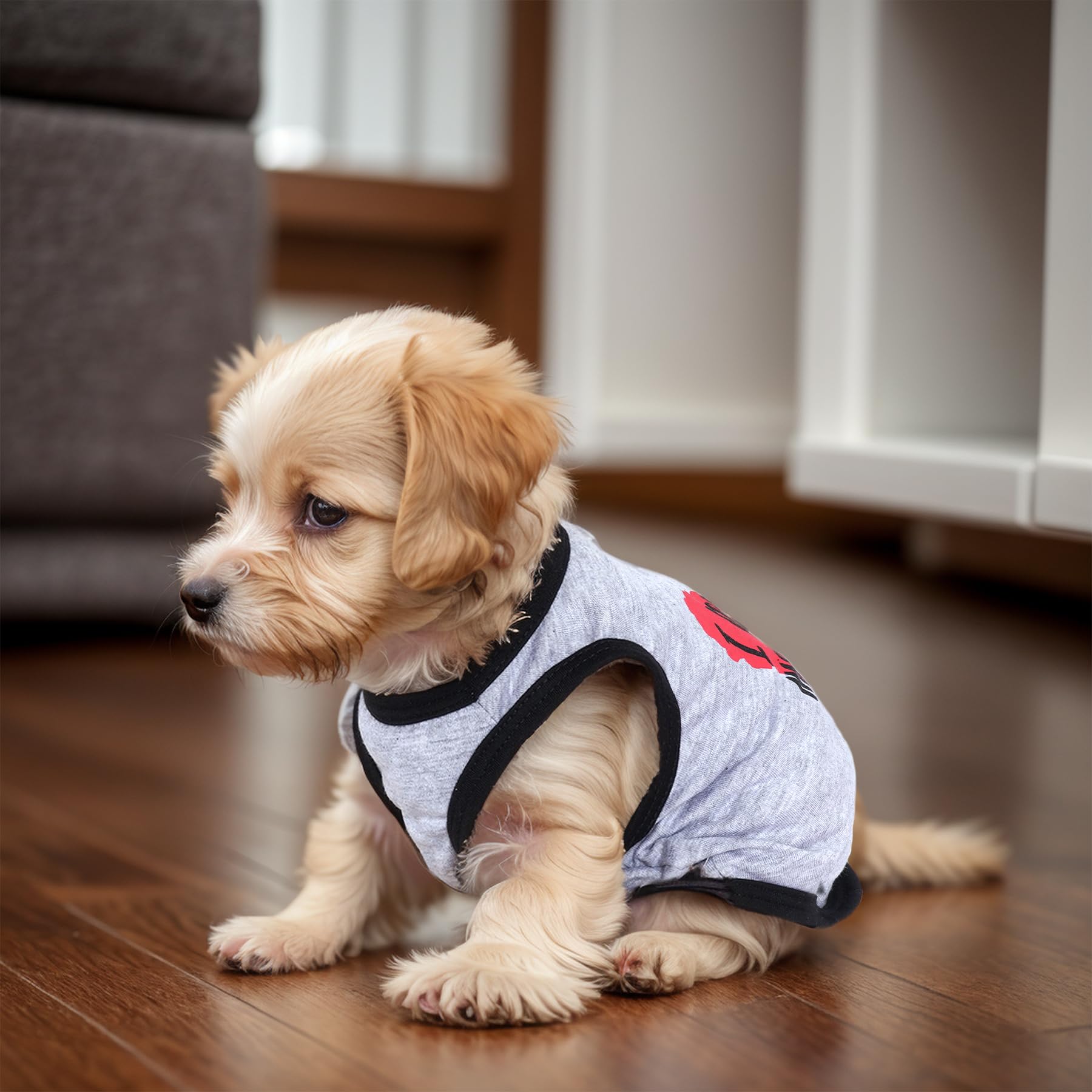 Pistha 4 Pack Dog Shirts Summer Printed Puppy Clothes Cute Sleeveless Pet T Shirts Dog Clothes For Small Medium Dogs Cats Girl(S