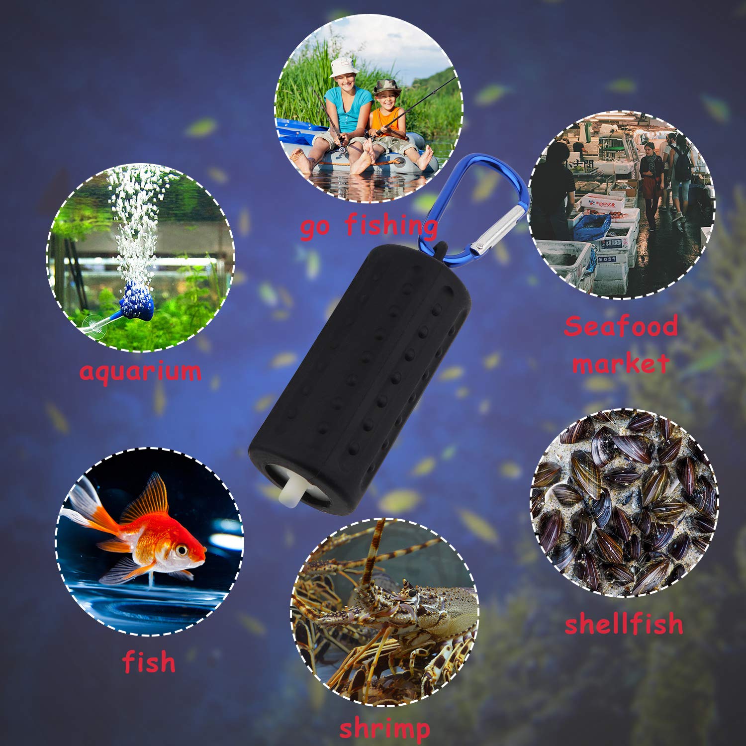 Useekoo Usb Aquarium Air Pump, Ultra Durable & Quiet Usb Nano Air Pump, Small Air Bubbler For Aquarium Fish Tank With Air Stone And Silicone Tube - Black
