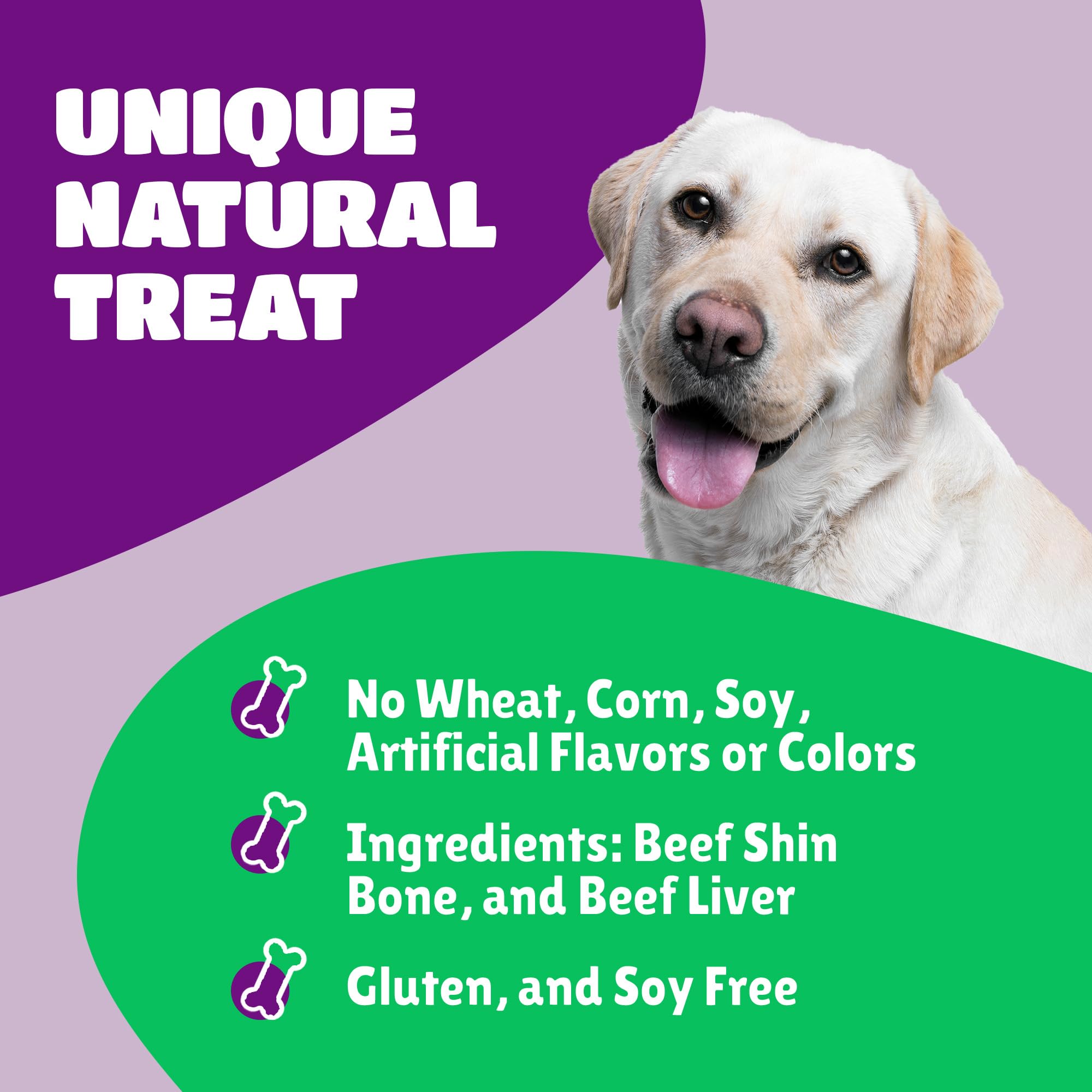 Large Dog Bones Long Lasting, Liver Coated Dog Bones for Aggressive Chewers, Natural Treats for Large Dogs, Healthy Beef Shin Ch