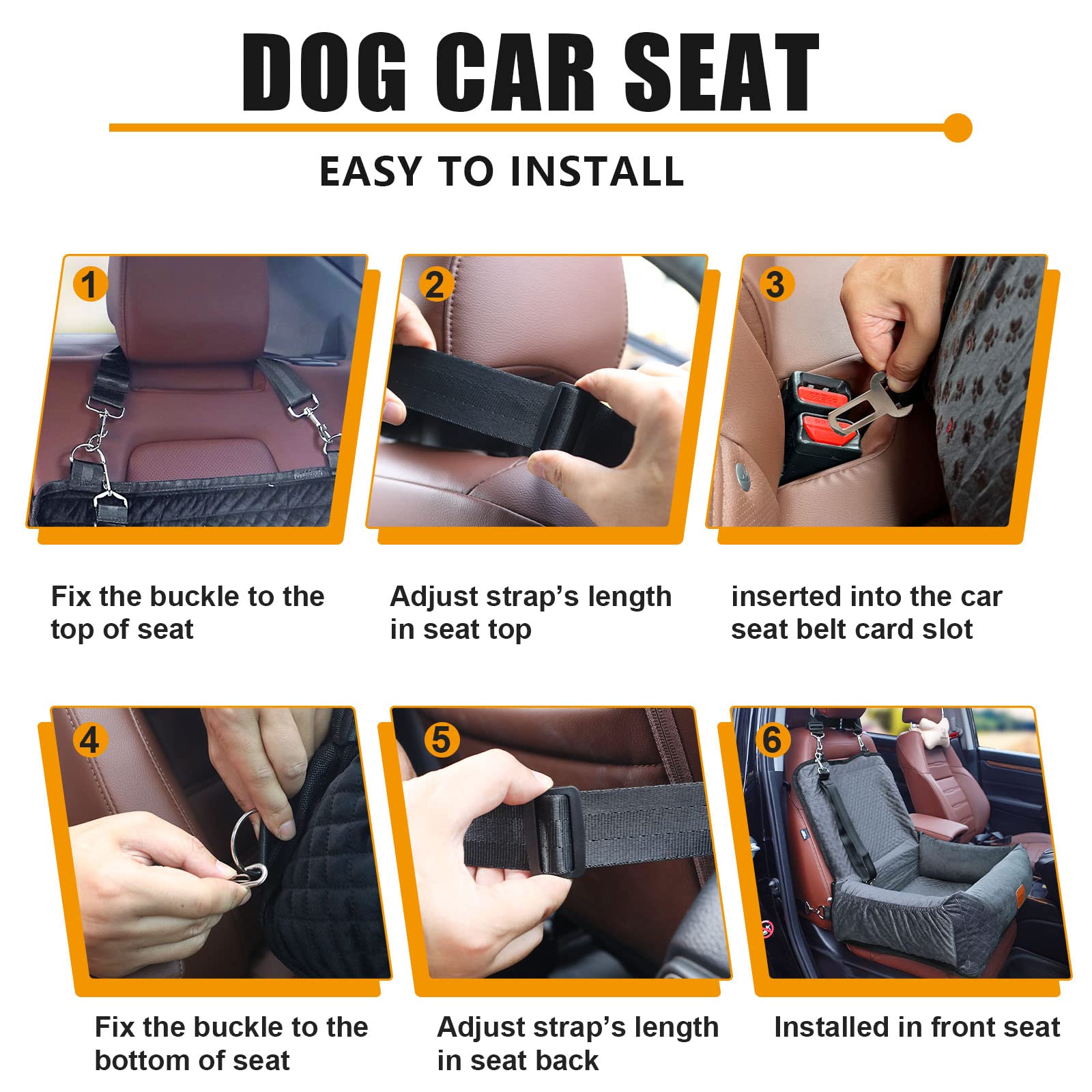 Dog Car Seat Pet Booster Seat For Medium Small Dogs,Dog Seat Travel Bed Multi-Function-Dog Bed,Dog Sofa Cushion,With Dog Blanket,Comfortable Safe Removable And Washable,Fits Cars/Trucks/Suv