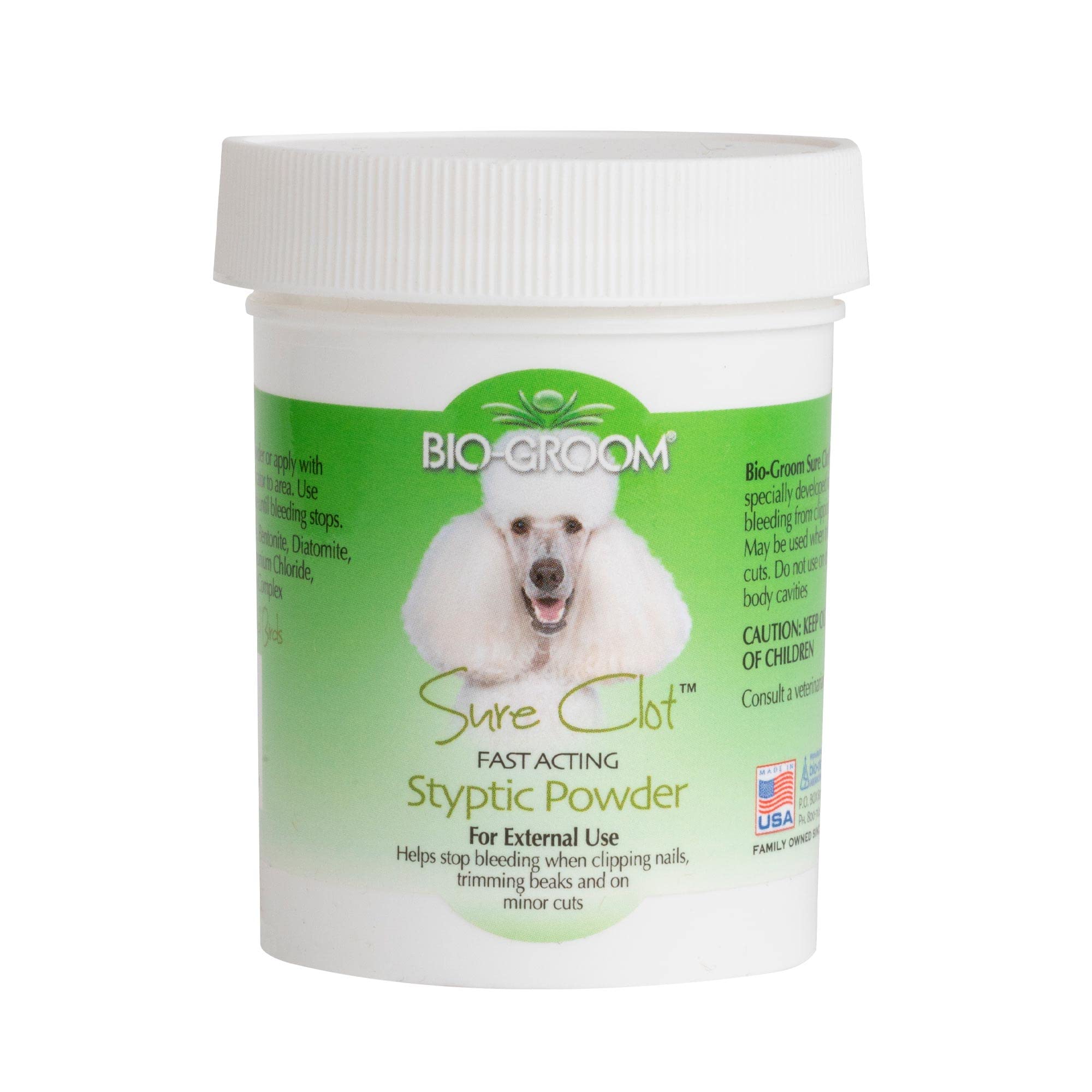 Bio-Groom Sure Clot Styptic Powder For Dogs - Stops Bleeding Nails, Fast Acting, Dog Grooming Supplies, Cruelty-Free, Made In Us