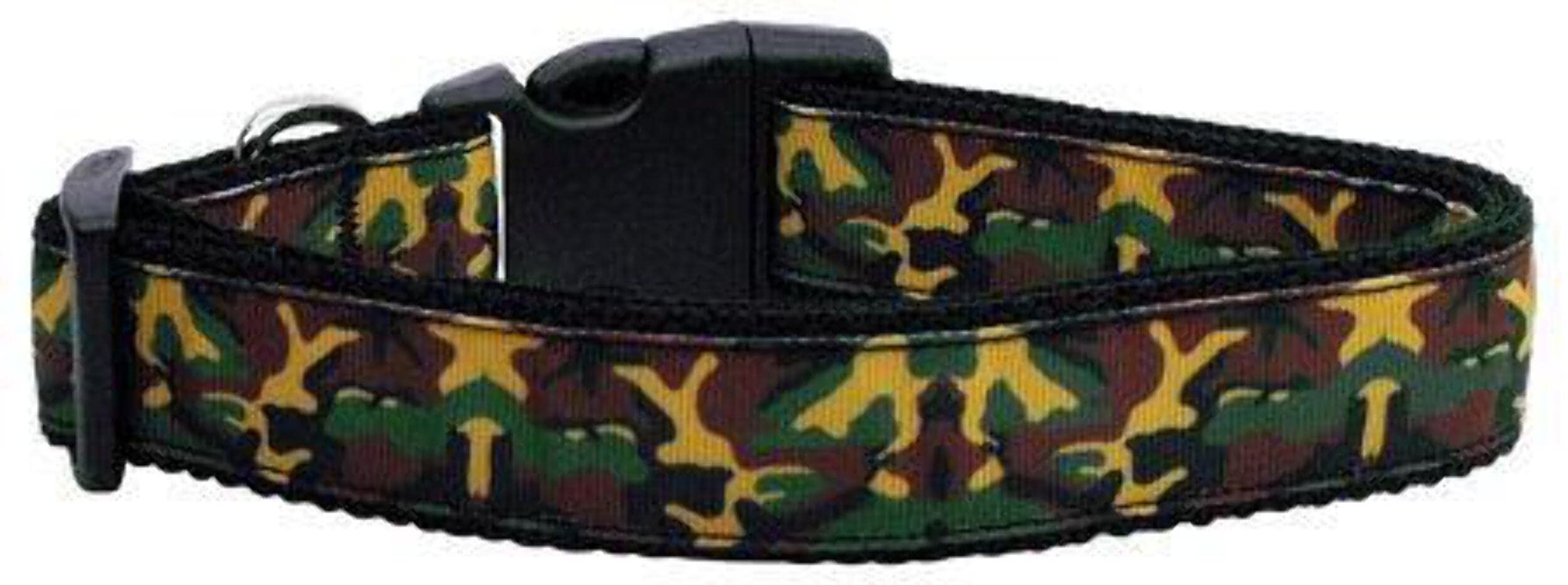 Mirage Pet Products Green Camo Nylon Ribbon Dog Collar, Large