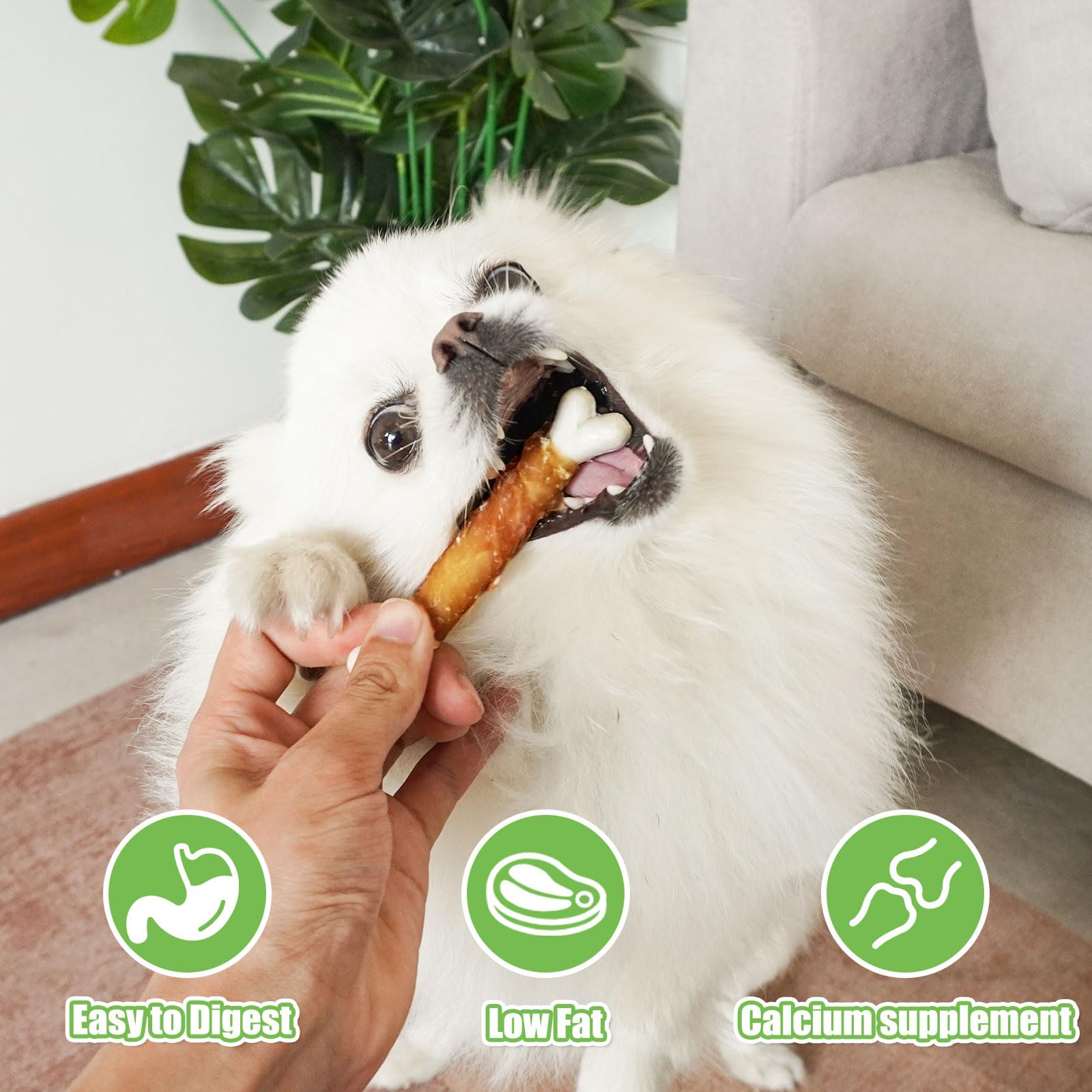MON2SUN Dog Treats, Chicken Wrapped Calcium Bones Without Rawhide, 4 Inch Training Treats for Teeth Cleaning and Fresh Breath, C