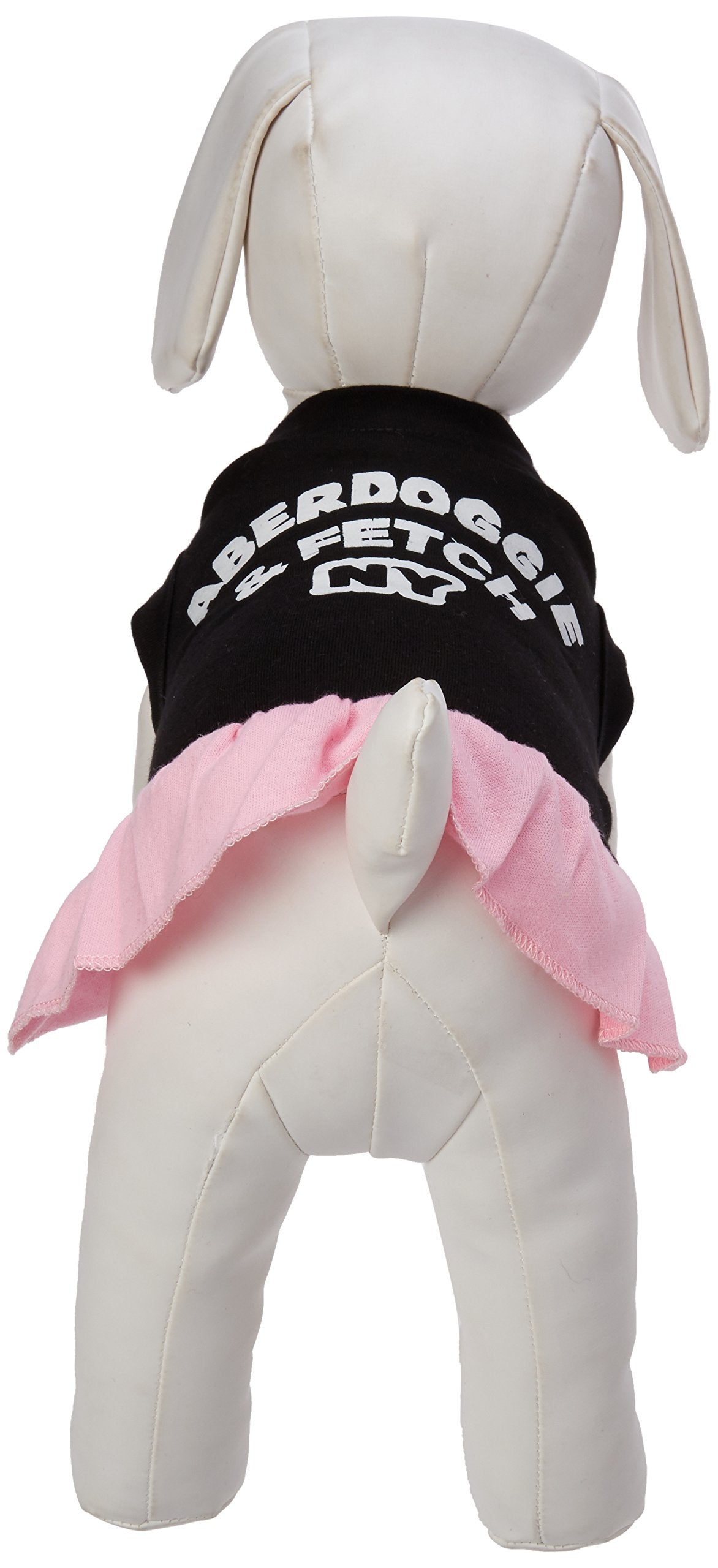 Dog Dress, Dog Dress, Screen Printed, Aberdoggie & Fetch NY Black W/Light Pink SM (3-6 lbs.)