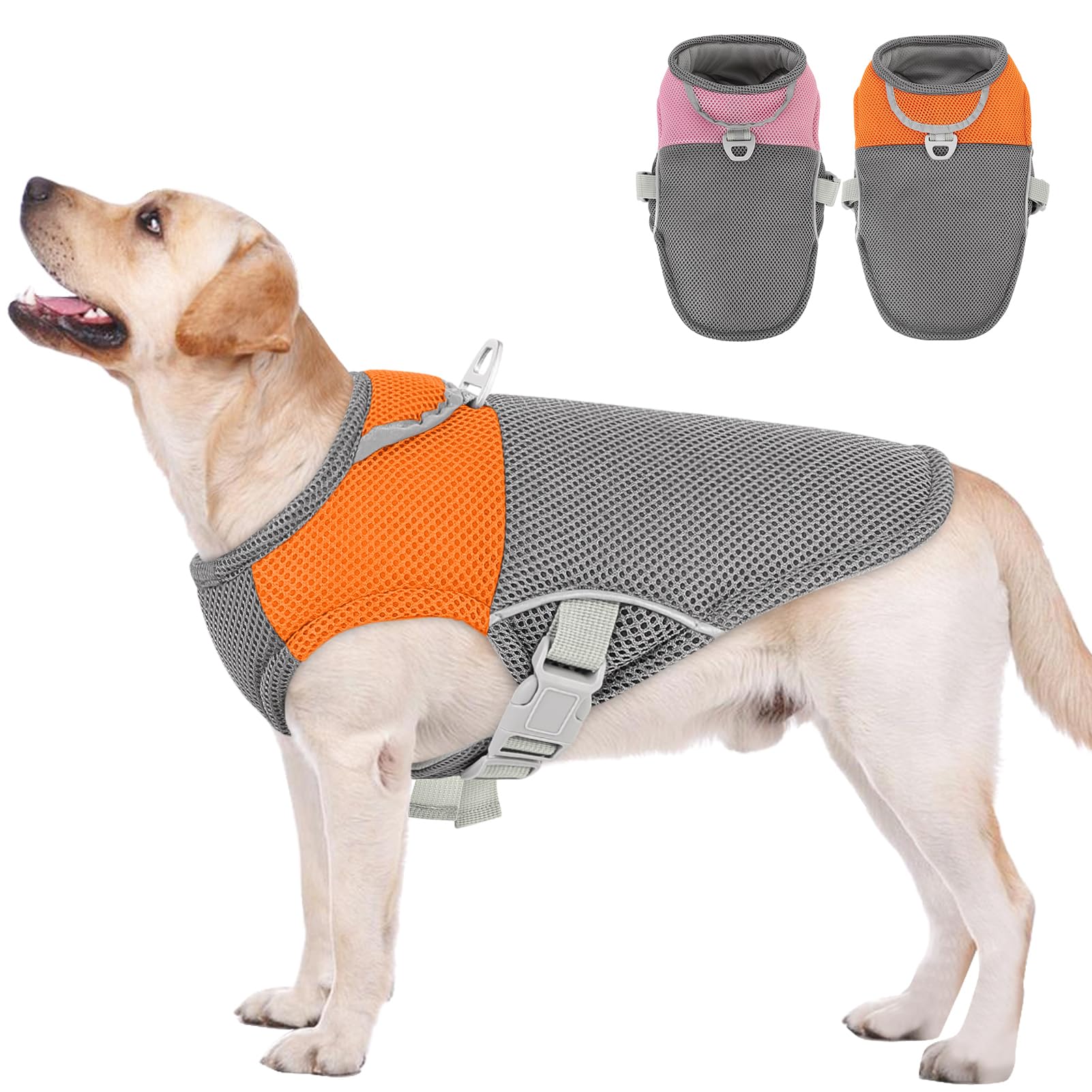 Aofitee Dog Cooling Vest, Lightweight Cooling Jacket For Dogs, Breathable Dog Cooler Shirt With Harness D-Ring, Pet Sun Shirt Uv