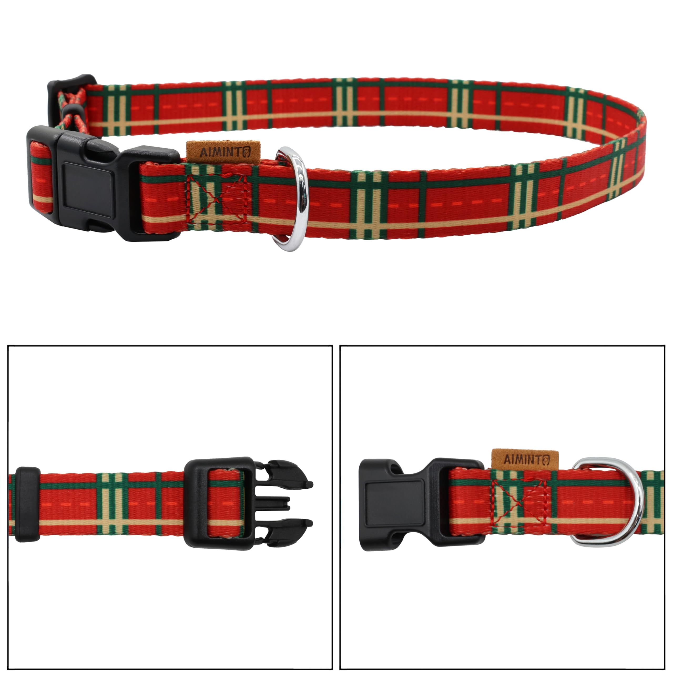 Aiminto Dog Collar, Cute Stripe Pattern, Soft And Adjustable Collar With Quick Release Buckle (M (Neck 14-24', Width 3/4'), St