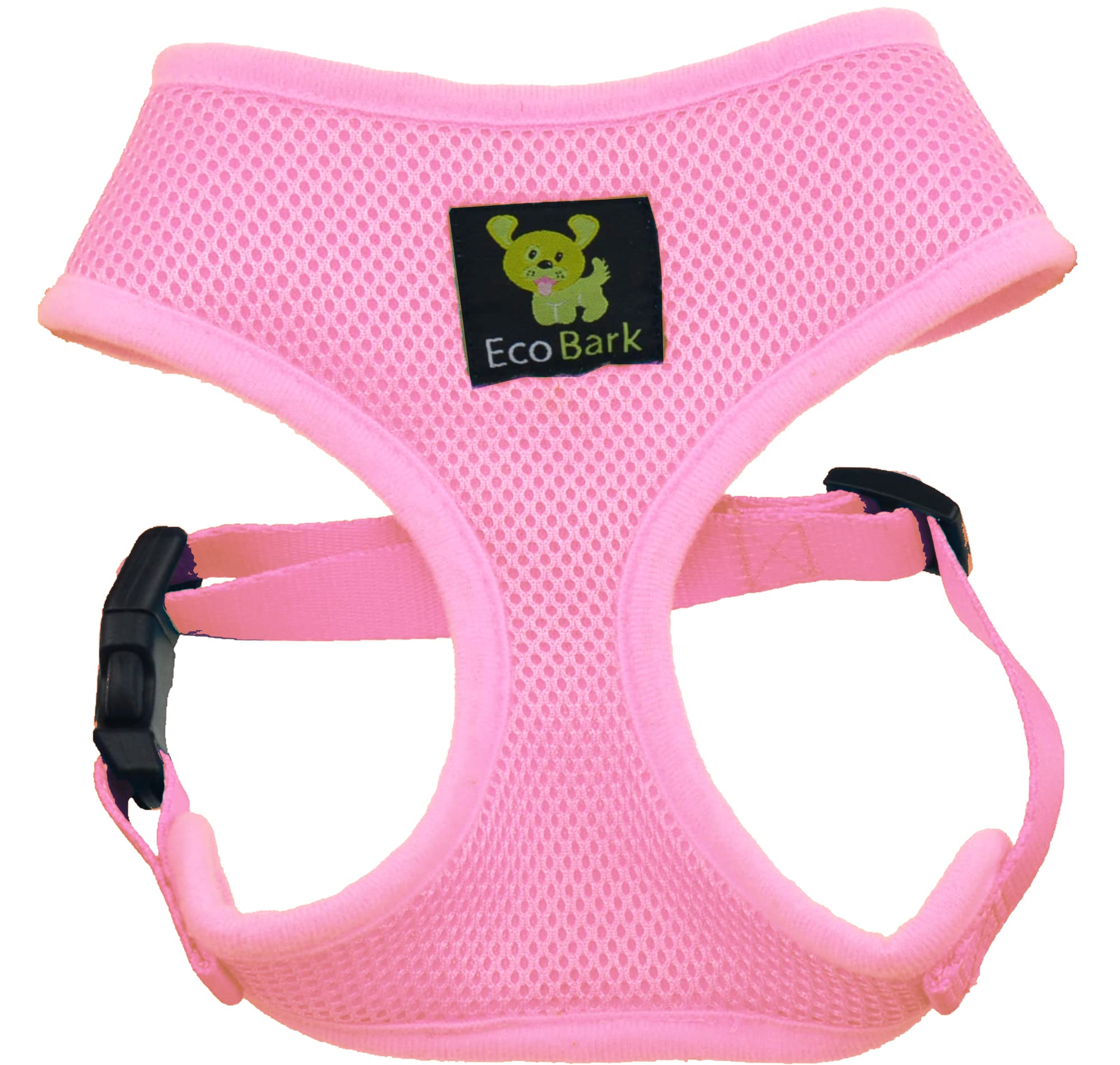 Ecobark Dog Harness - Eco-Friendly Max Comfort Harnesses - Luxurious Soft Mesh Halter - Over The Head Harness Vest- No Pull And No Choke For Large, Xl, And Xxl Dogs (Xl, Baby Pink)