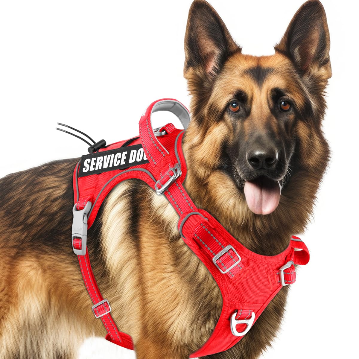 BARKBAY Service Dog Vest Tactical Dog Harness Medium Large Sized Dog Tags Personalized No Pull Adjustable Harness Reflective K9 