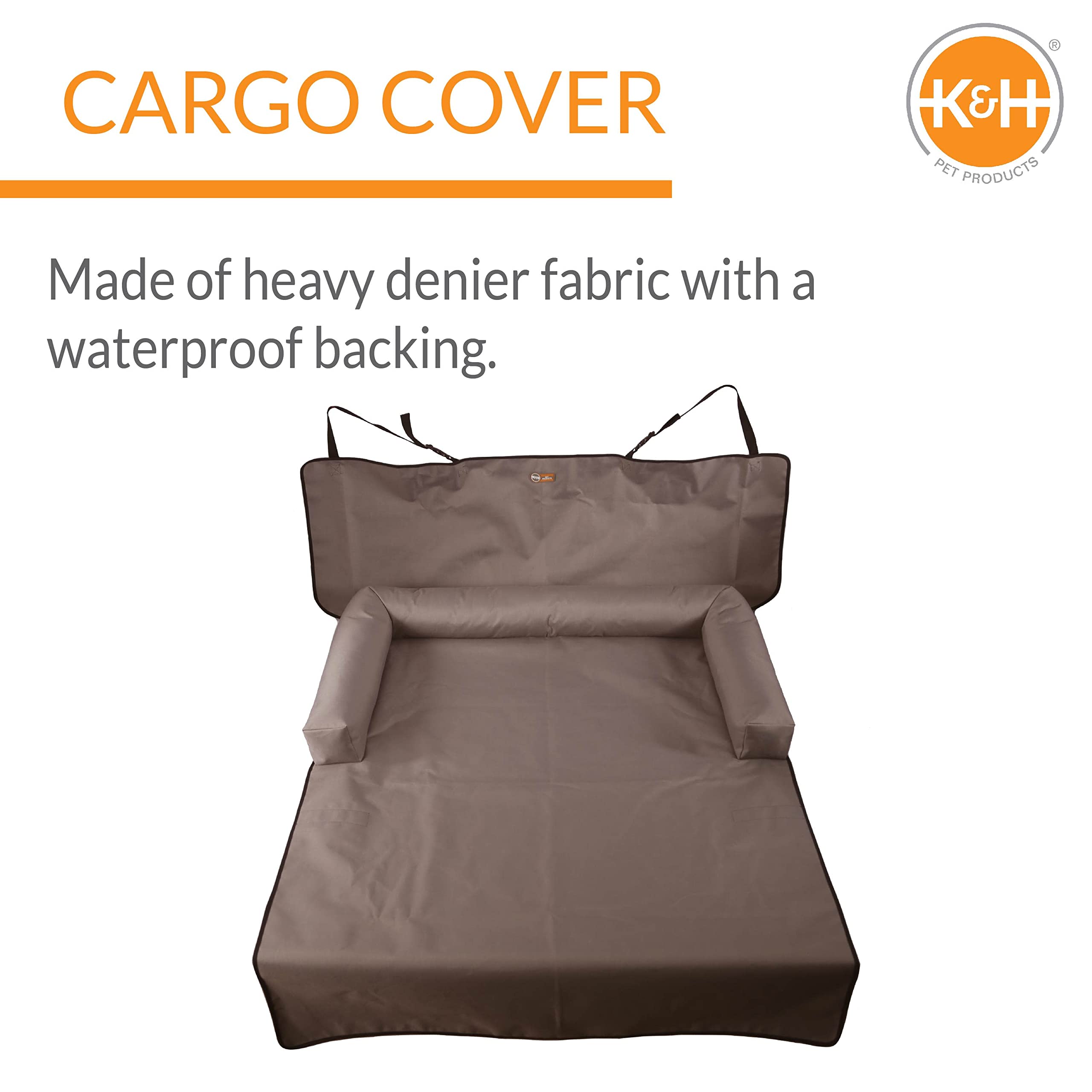 K&H Pet Products Bolster Cargo Cover Tan 54 Inches Standard/Mid-Size Vehicle