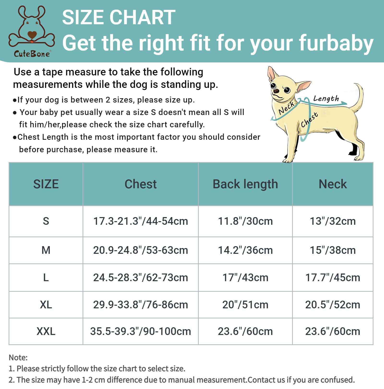 Cutebone Winter Coat, Reversible Dog Jacket & Vest, Thick Soft Dog Coats For Small To Large Dogs, Windproof And Waterproof, With