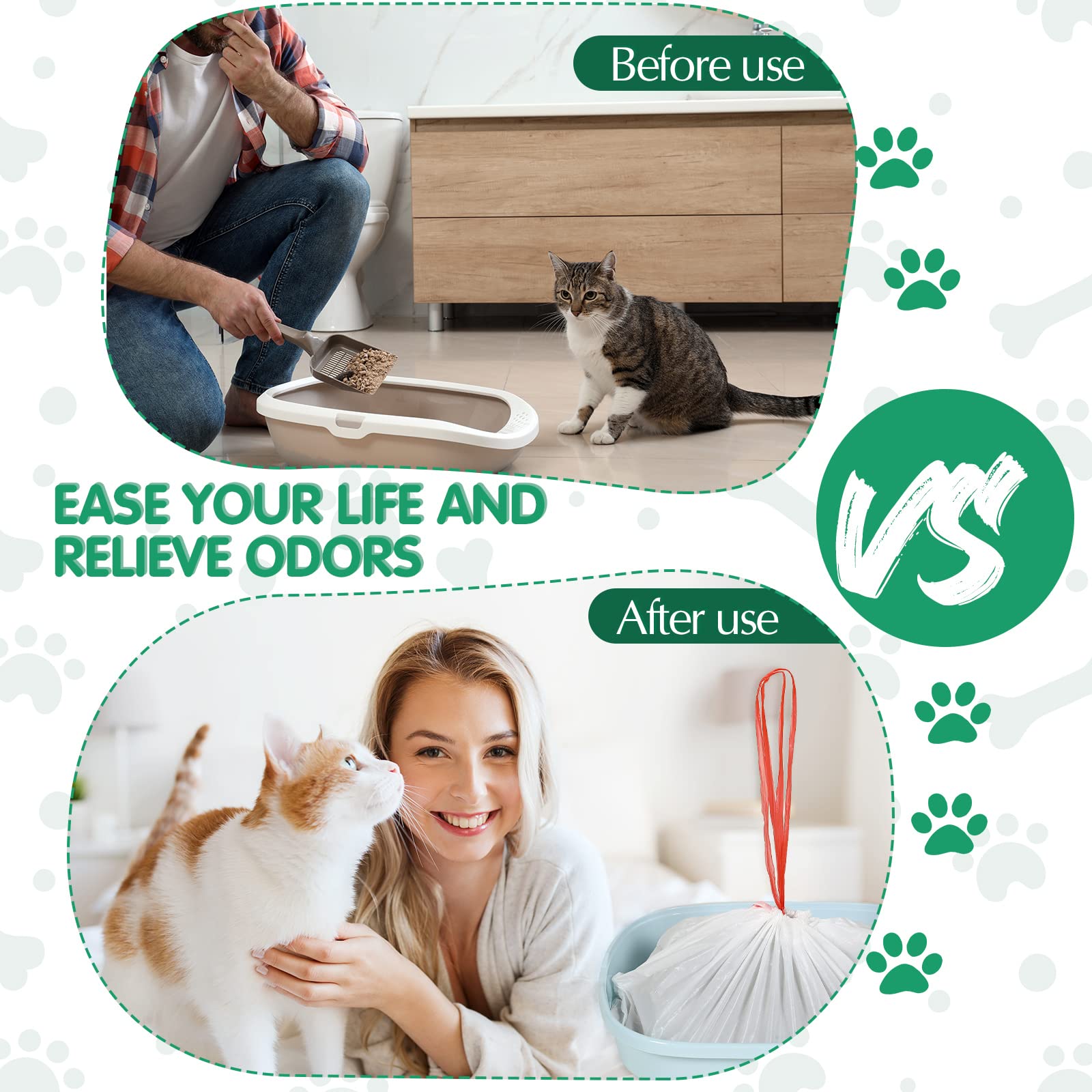 Harloon 30 Count 45 X 18 Inch Giant Jumbo Cat Litter Box Liners