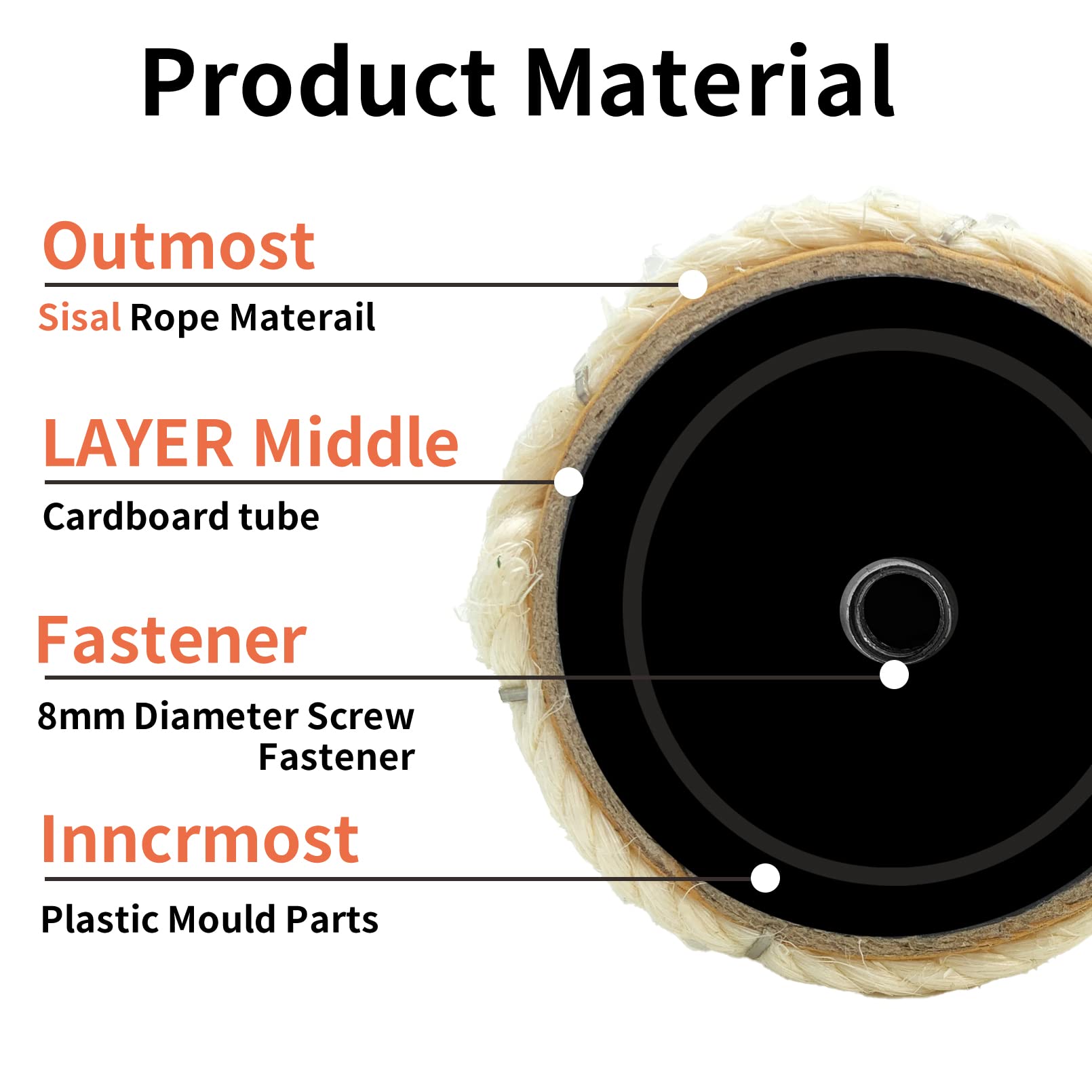 Vcepjh Cat Scratching Post Replacement For Indoor Cats 4Pcs 15.7In Cat Scratch Post Refill Pole Parts Sisal Rope Cat Furniture P