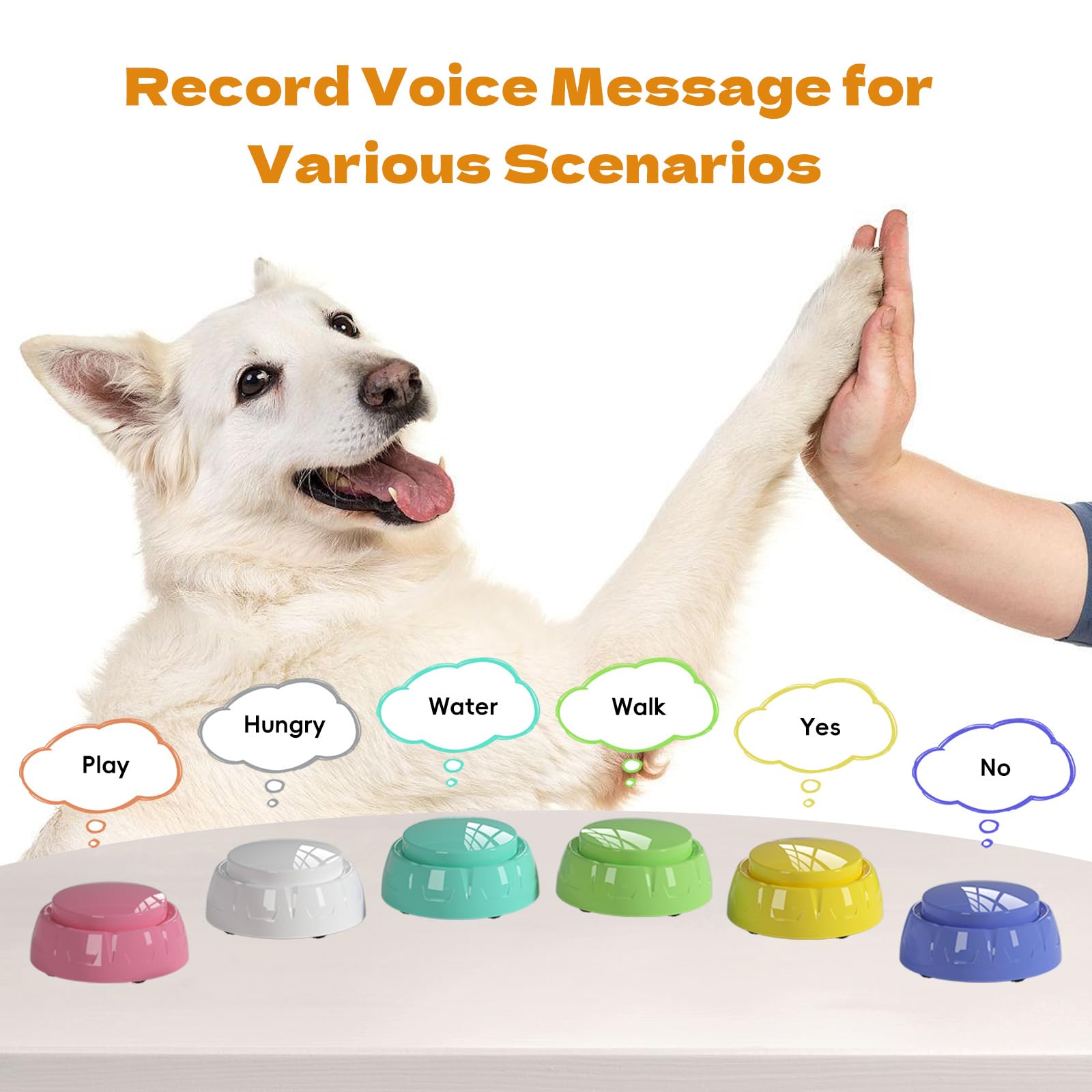 Recordable Pet Button, Dog Buttons For Communication Pet Training Buzzer, 30 Second Record & Playback, Aa Battery For Longer Bat