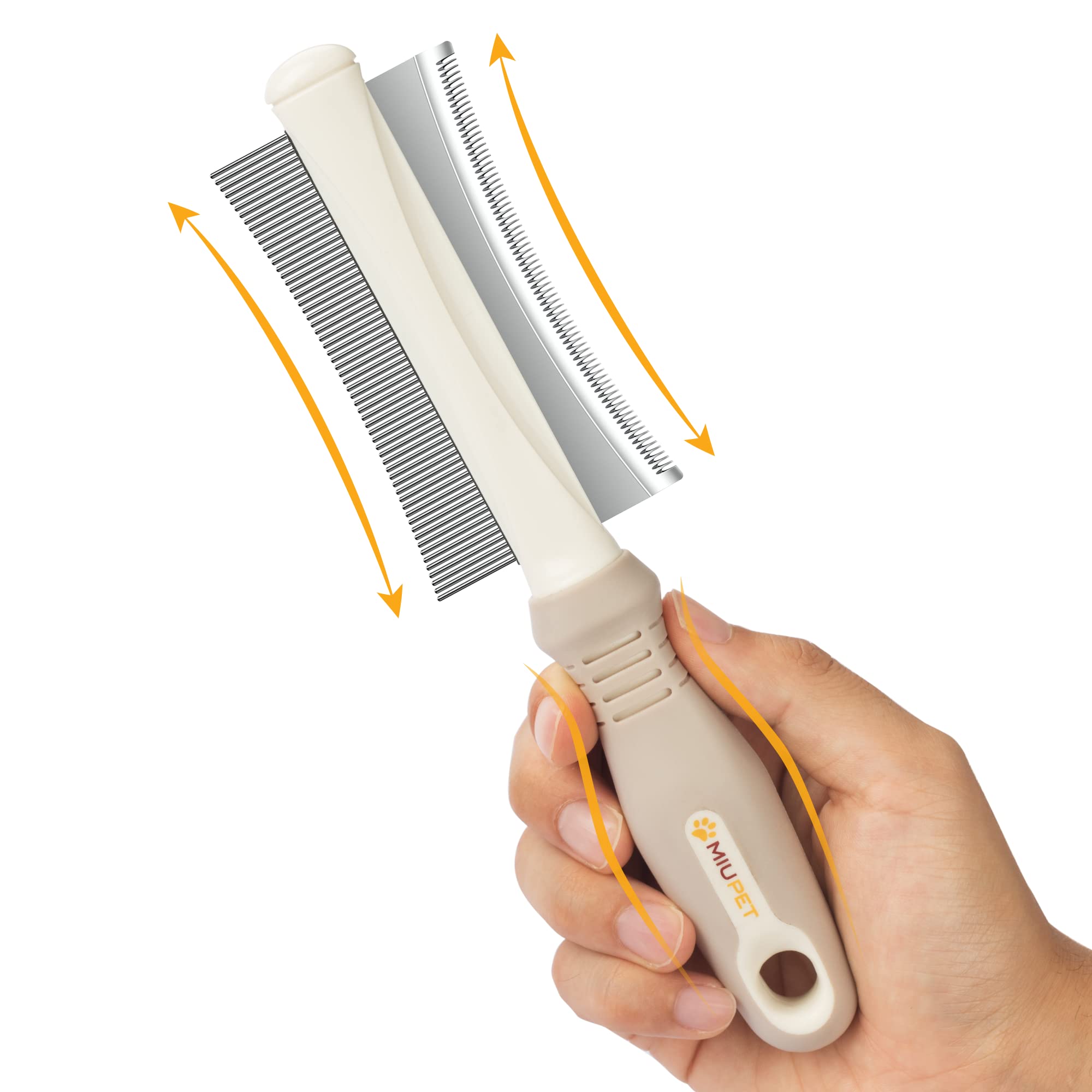 Miu Pet 2 In 1 Dog & Cat Deshedding Brush & Grooming Comb, Double Sided Professional Brush For Short Medium Or Long Hair, Effectively Remove Dead & Floating Hair