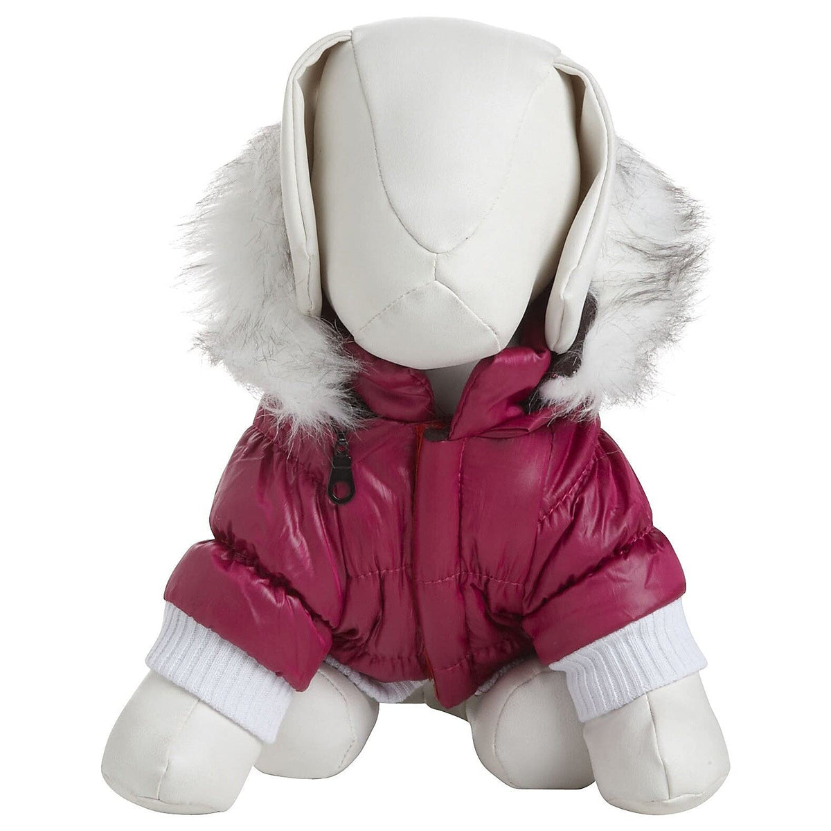 Metallic Dog Parka With Removable Hood In Pink Size: Small