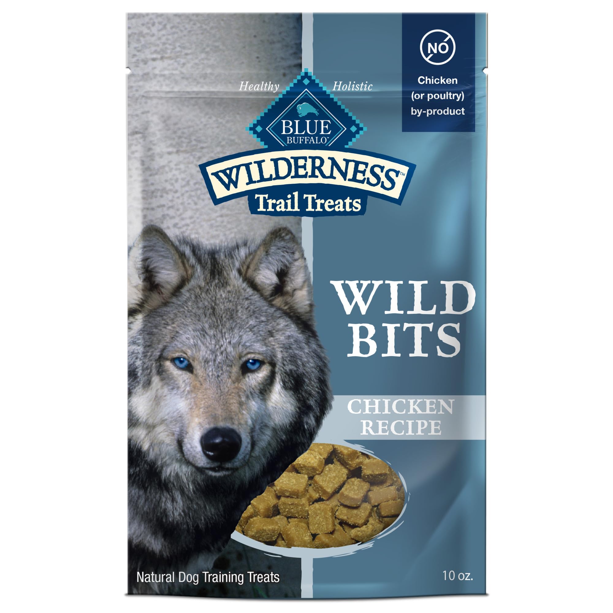 Blue Buffalo Wilderness Trail Treats Wild Bits High Protein Grain Free Soft-Moist Training Dog Treats, Chicken Recipe 10-oz bag