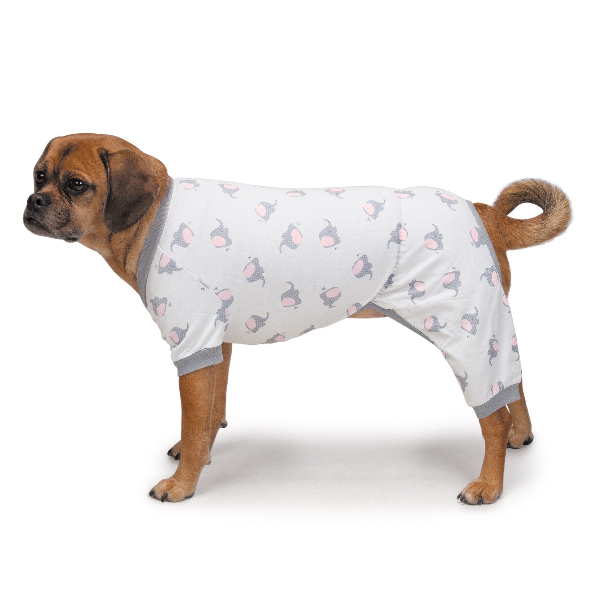 Zack & Zoey Pet Pajamas, Large, Light Gray