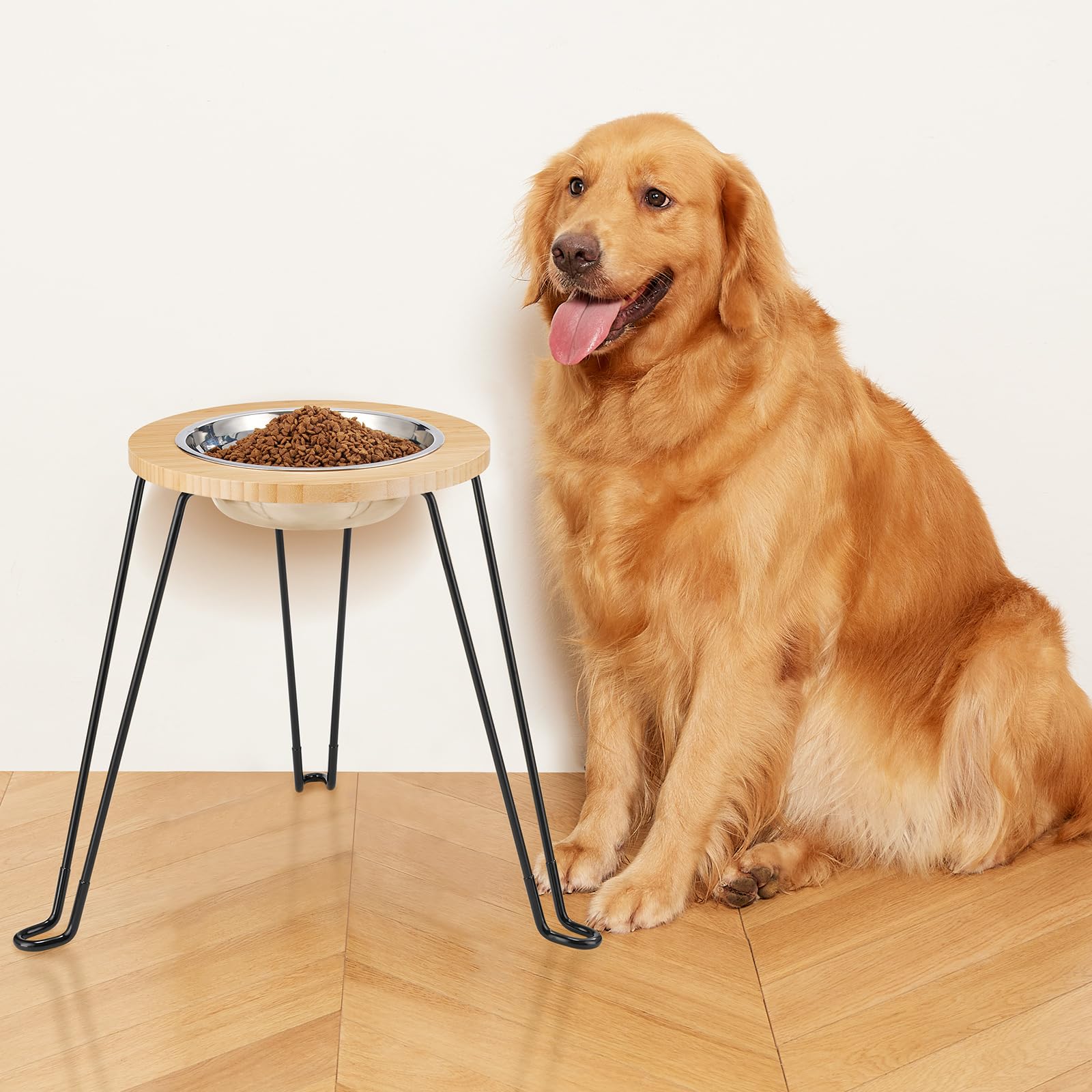 Yangbaga Elevated Dog Bowl for Large Dogs,16.3in High Extra Large Dog Bowl Stand,Comes with a Stainless Steel Bowl with Capacity