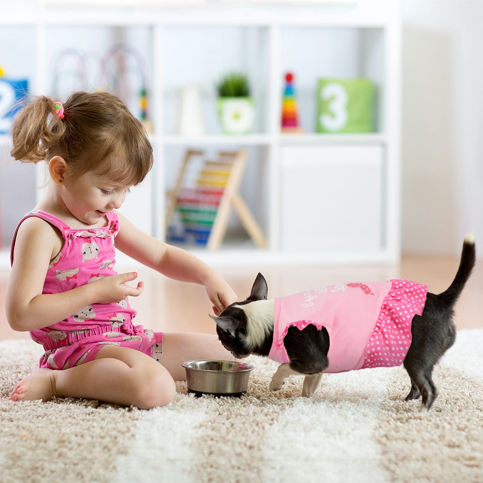 2 Pieces Dog Dresses For Small Dogs Cute Girl Female Dog Dress Mommy Puppy Shirt Skirt Doggie Dresses Pet Summer Clothes Apparel For Dogs And Cats (Omg And Angel,Small)