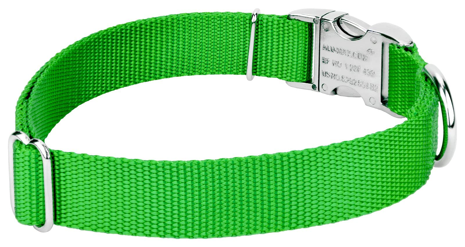 Country Brook Design - Vibrant 30+ Color Selection - Premium Nylon Dog Collar With Metal Buckle (Extra Large, 1 Inch, Hot Lime Green)