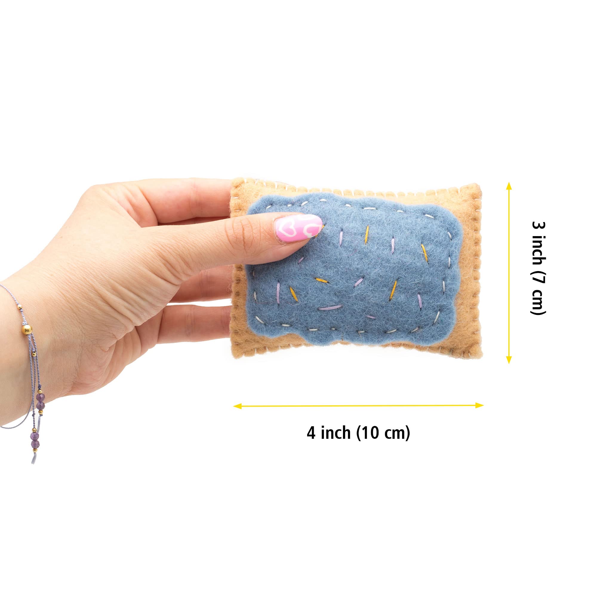 Glaciart One Wool Pop Tart Cat Toy Set With Catnip (2Pcs) | For Interaction & Boredom Relief, Encourages Cats To Exercise & Play