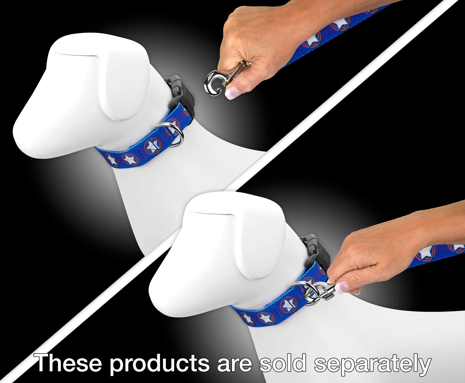 Country Brook Petz - American Stars Dog Leash Limited Edition - Americana Collection Featuring Patriotic Designs (6 Foot, 5/8 In