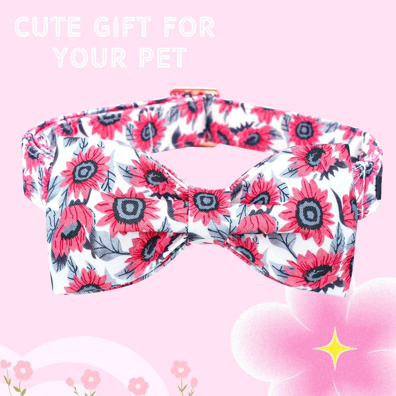 Lionheart glory Dog Collar with Bow Tie Pink Dog Collars for Female Dogs Soft Durable Adjustable Collar Bows Spring Collar Dog B
