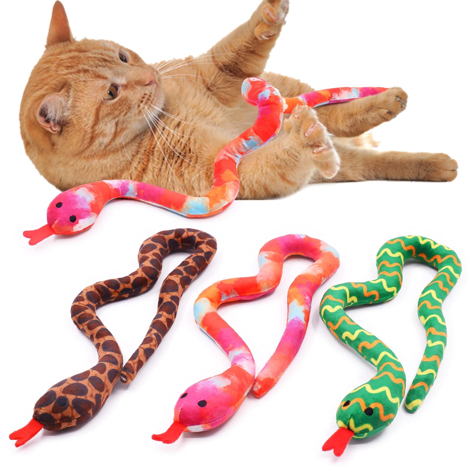Ciyvolyeen Snake Catnip Toys Kitten Supplies Interactive Catnip Toys For Indoor Cats Snakes Cat Toy Novelty Gift For Cat Lovers 