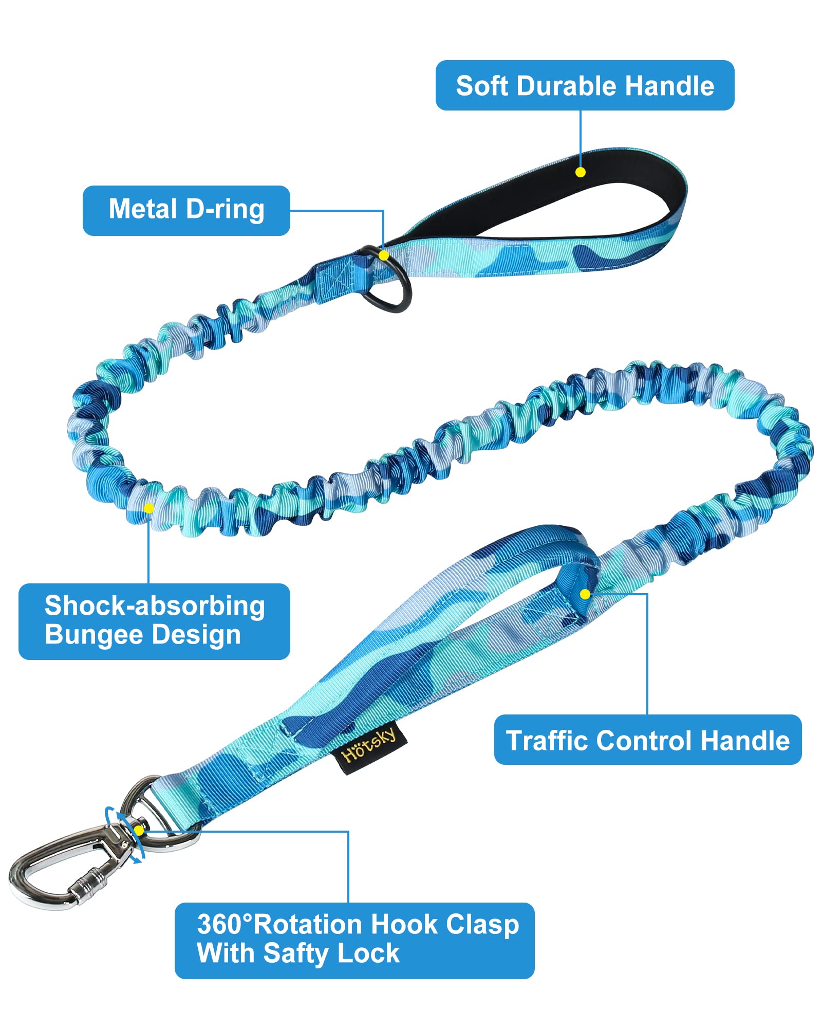 Hotsky Tactical Dog Collar and Leash Set, Heavy Duty Military Airtag Dog Collar with Handle and Metal Buckle for Training and Wa