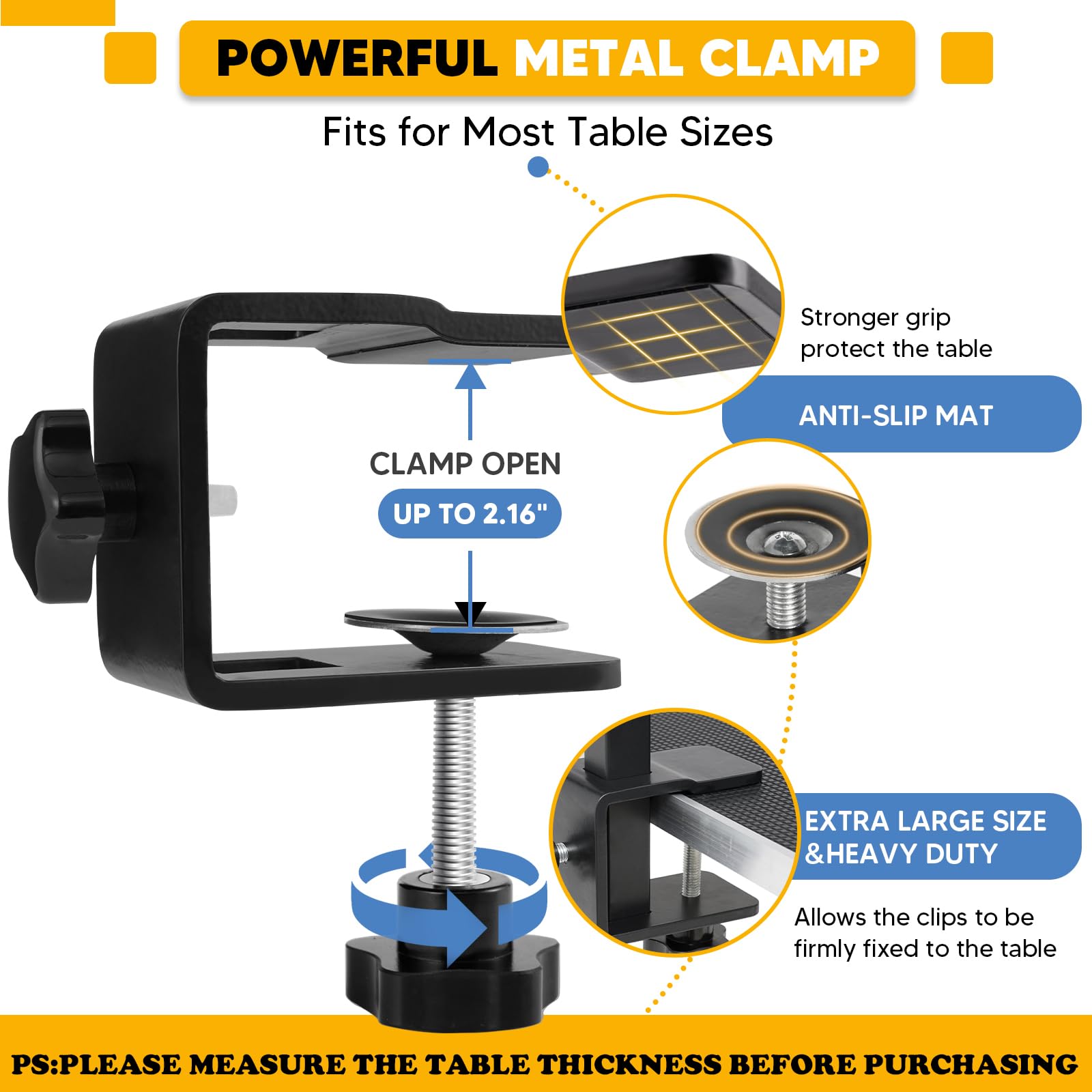 Adjustable Dog Grooming Arms With Anti-Slip Powerful Metal Clamp,Portable Pet Grooming Arm For Table With 1 Loop Noose & Two No