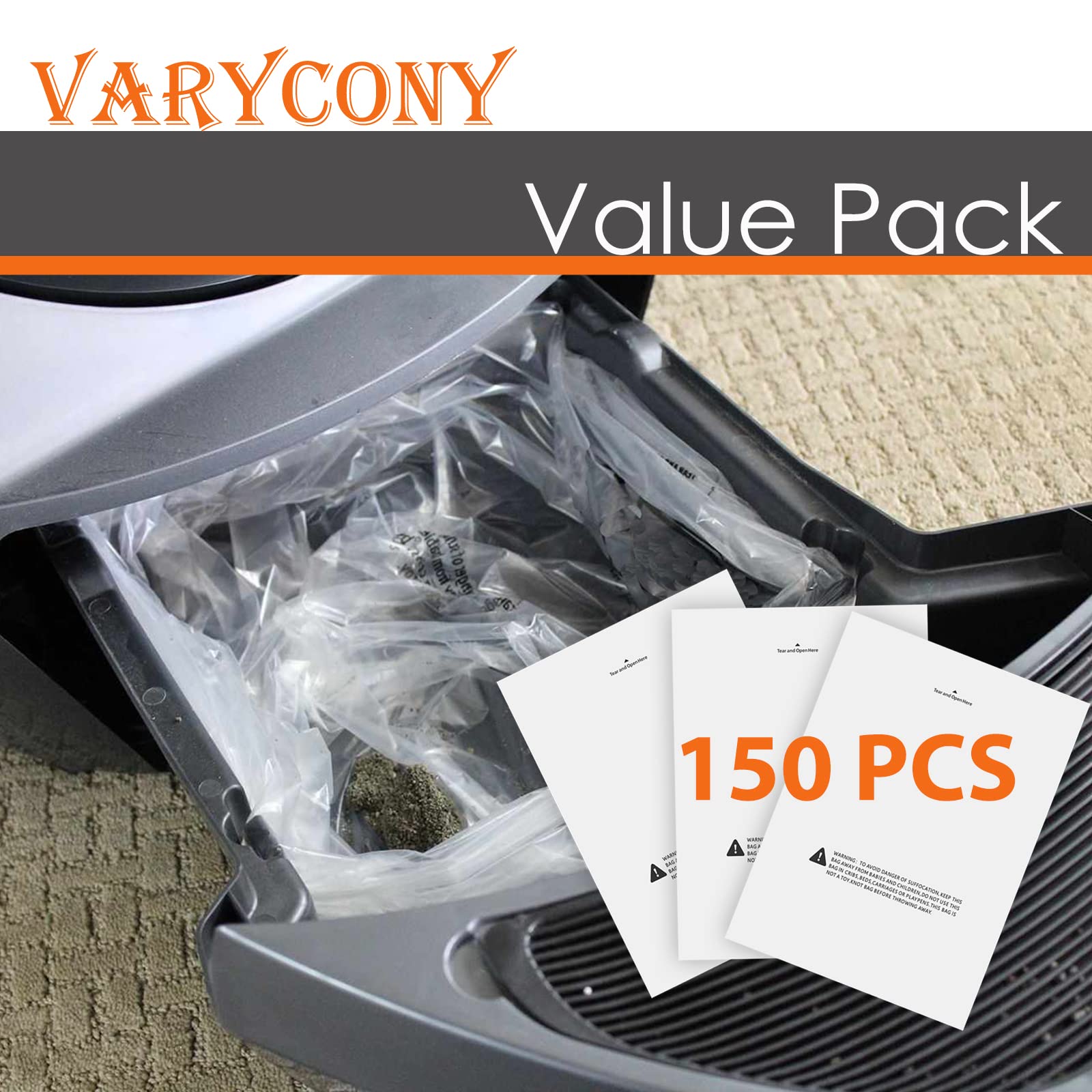 150 Pcs Waste Drawer Liners Compatible With All Litter Box Robot Models, 9-11 Gallons Replacement Liners, Custom Compatible With Litter Box Robot Waste Drawer